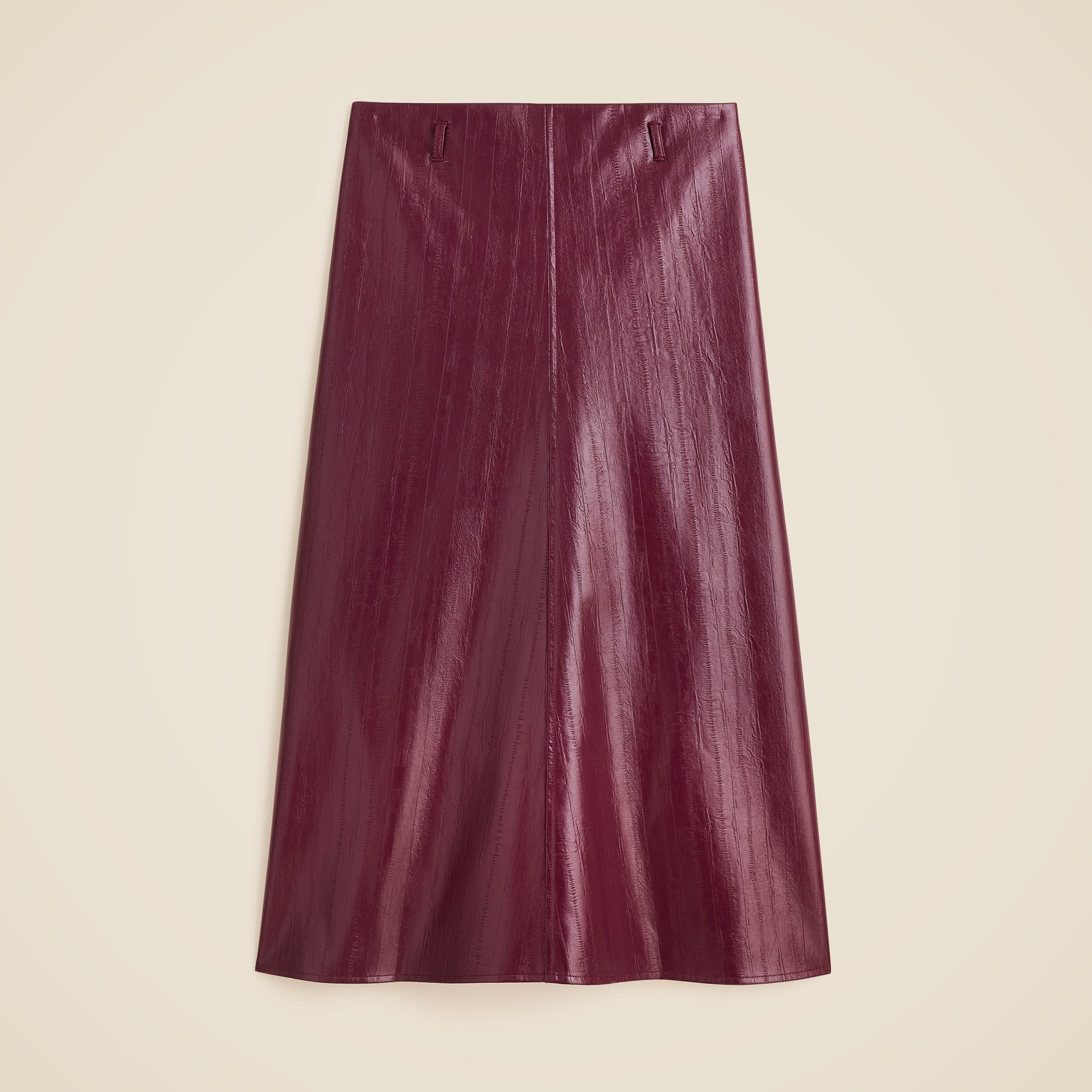 Collection A-line skirt in faux eel-skin leather