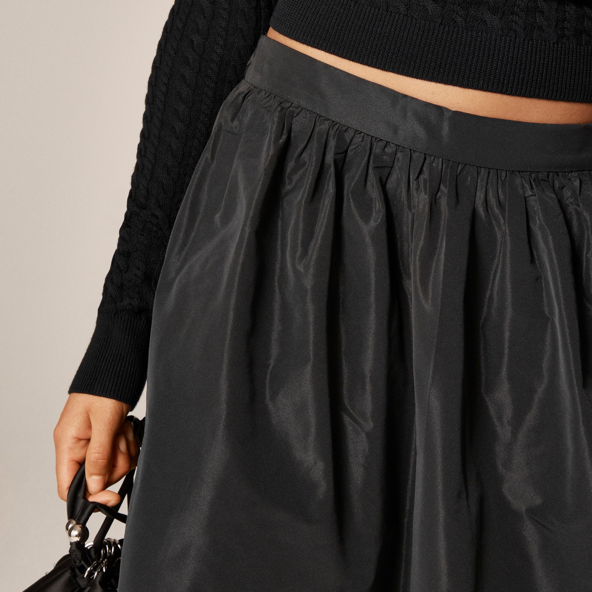 Midi ball skirt in taffeta