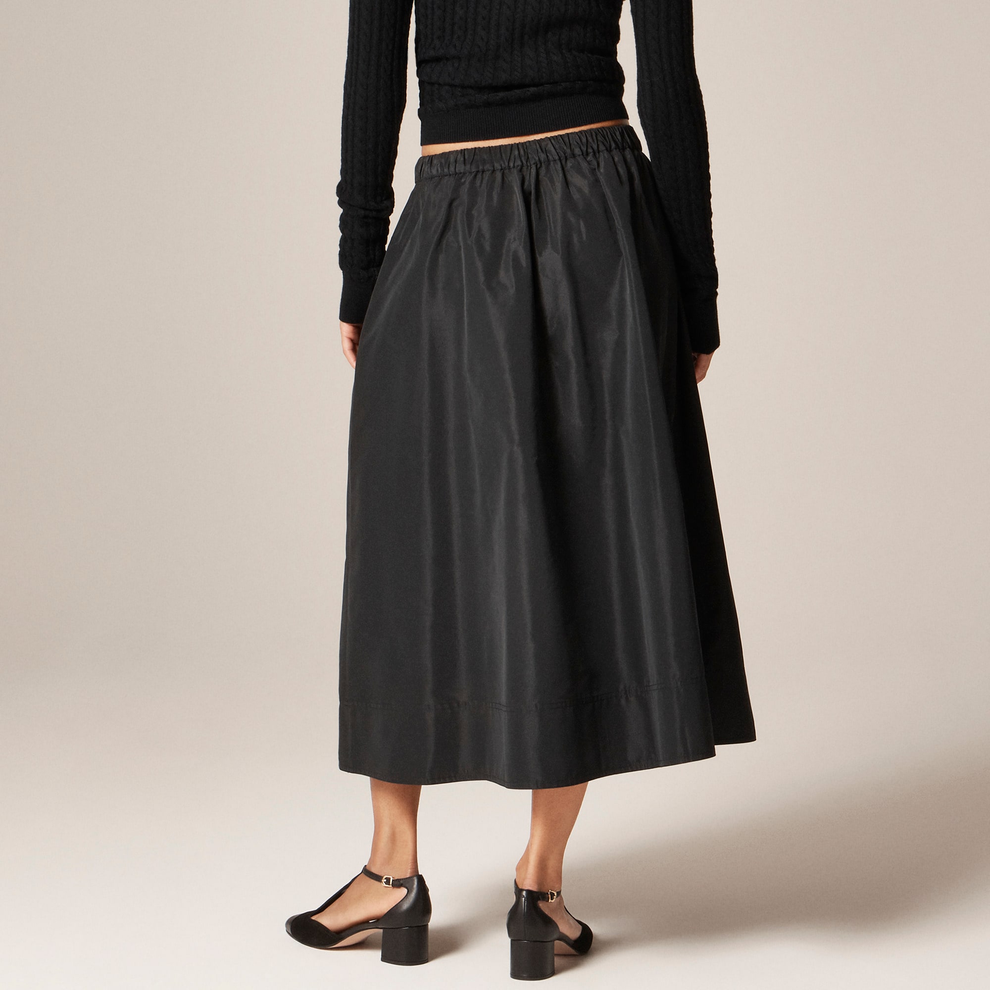 Midi ball skirt in taffeta
