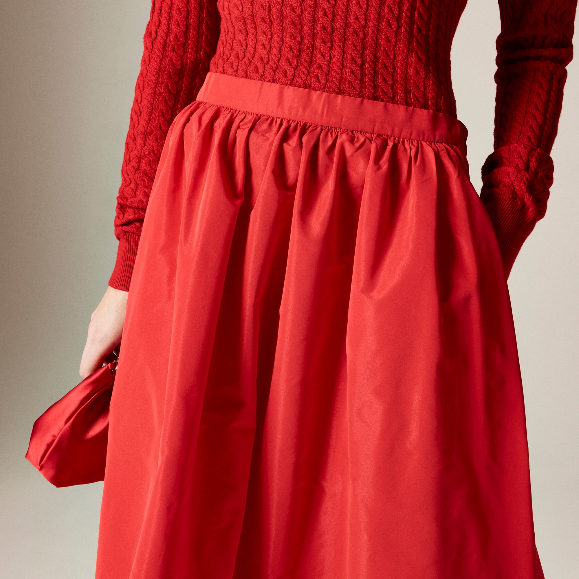 Midi ball skirt in taffeta