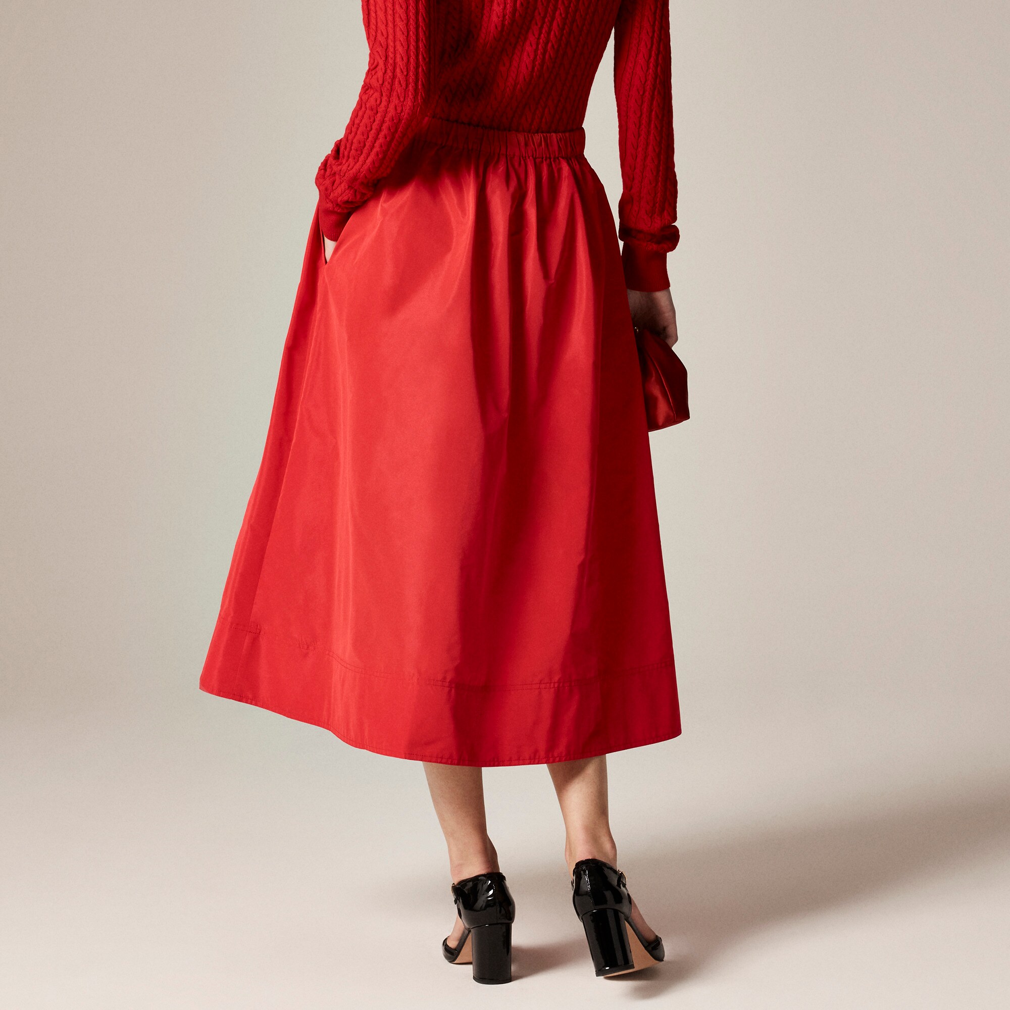 Midi ball skirt in taffeta