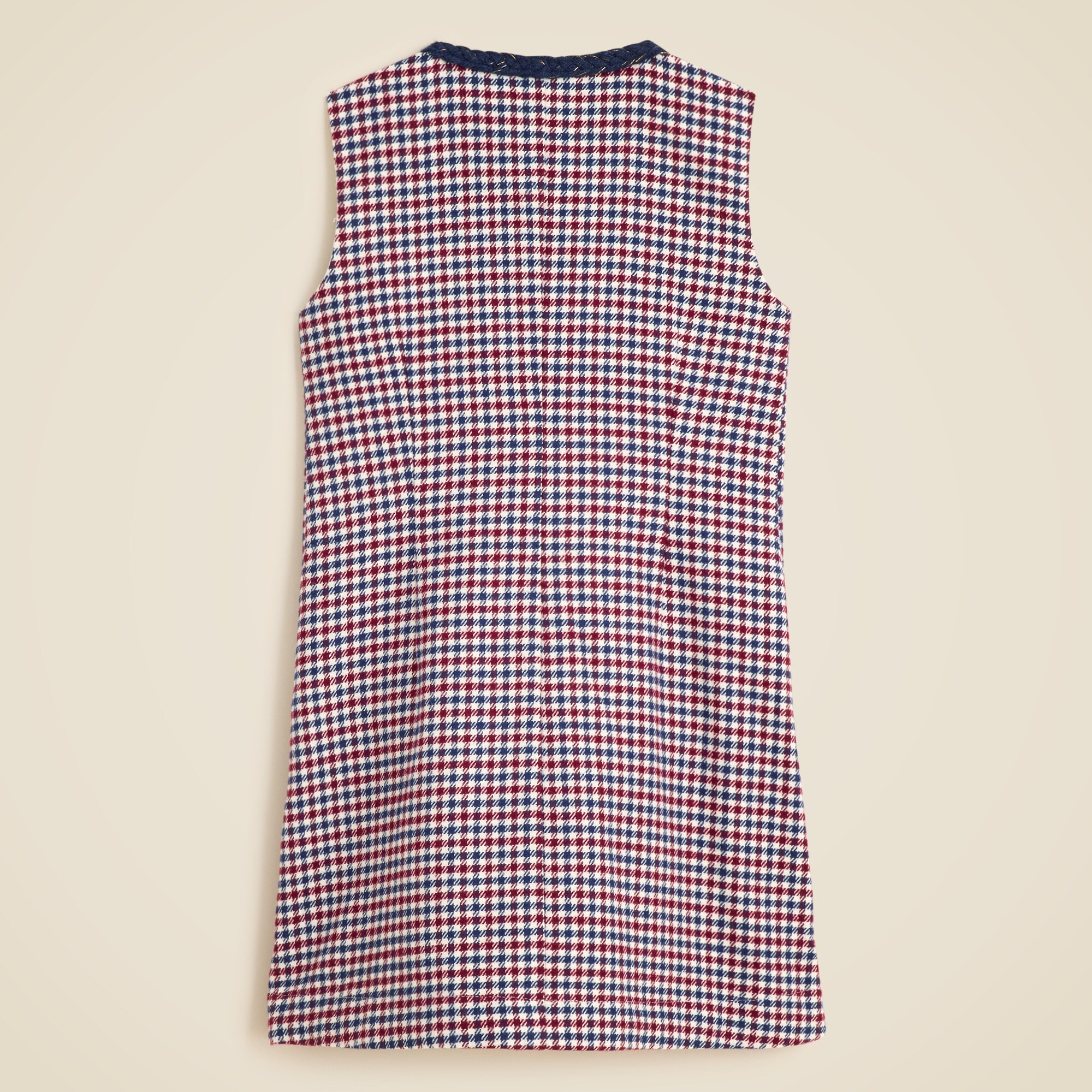 Girls' pinafore dress in houndstooth