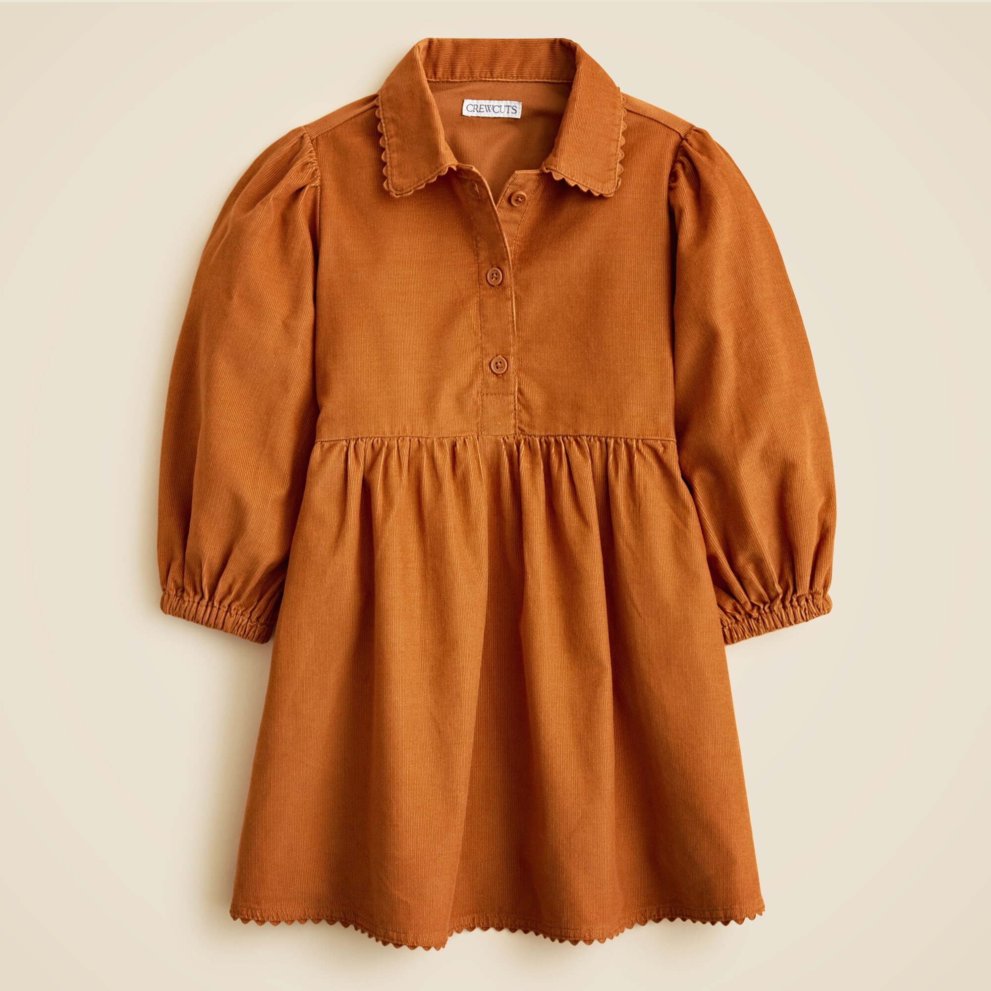  Girls' shirt-dress in lightweight corduroy
