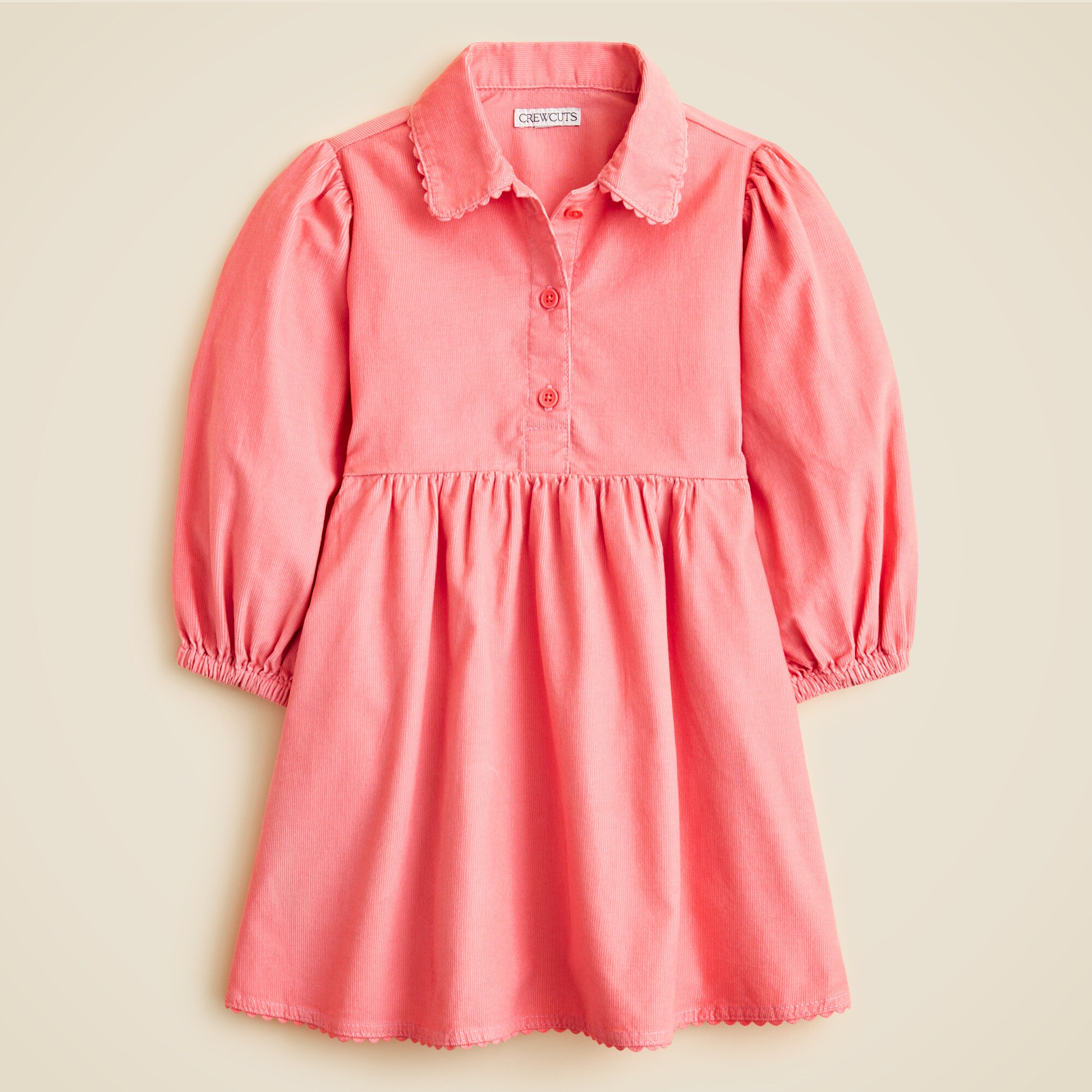  Girls' shirt-dress in lightweight corduroy