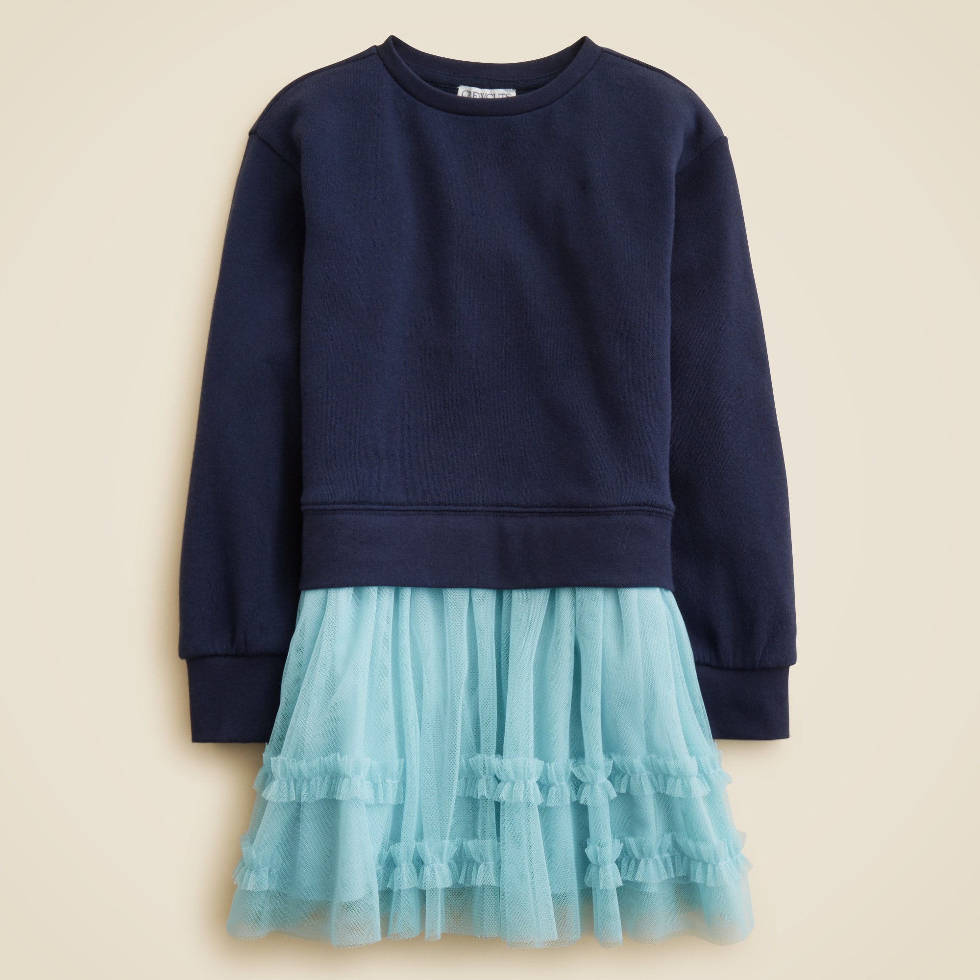 Girls' sweatshirt mixy dress with tulle