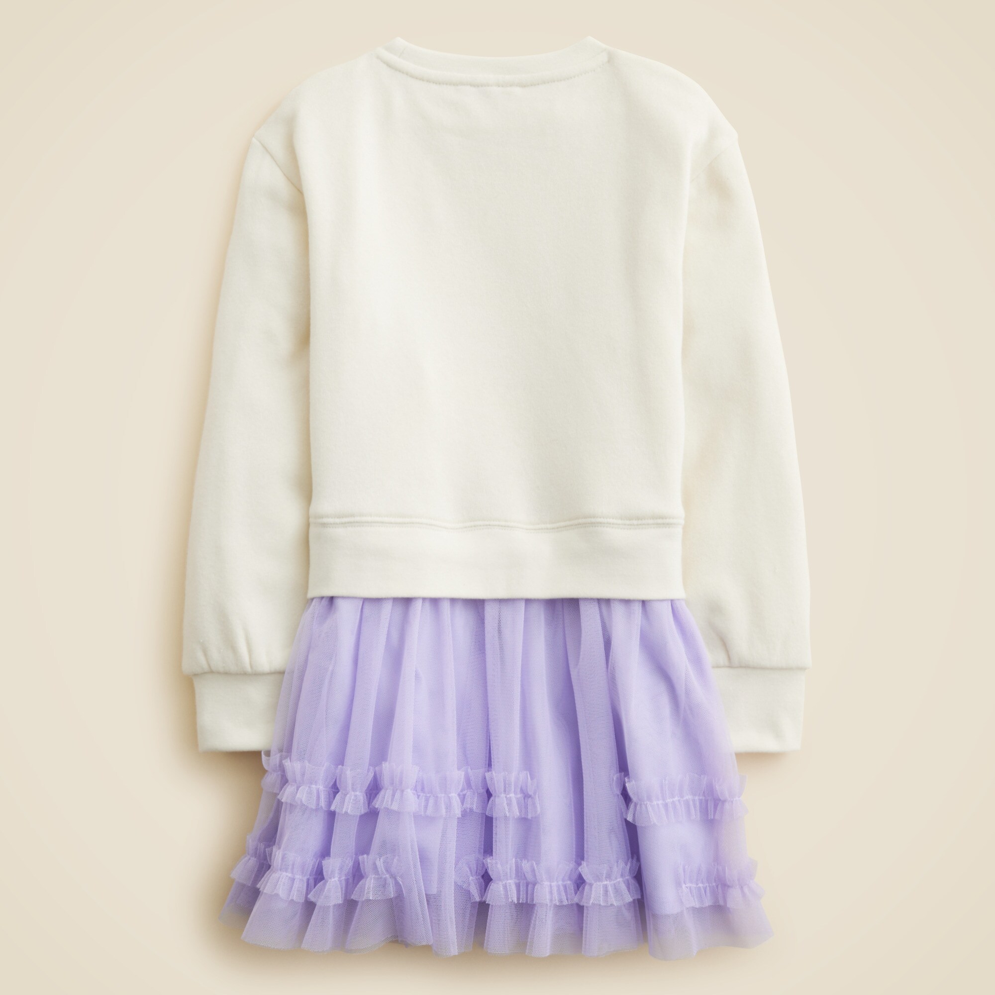 Girls' sweatshirt mixy dress with tulle