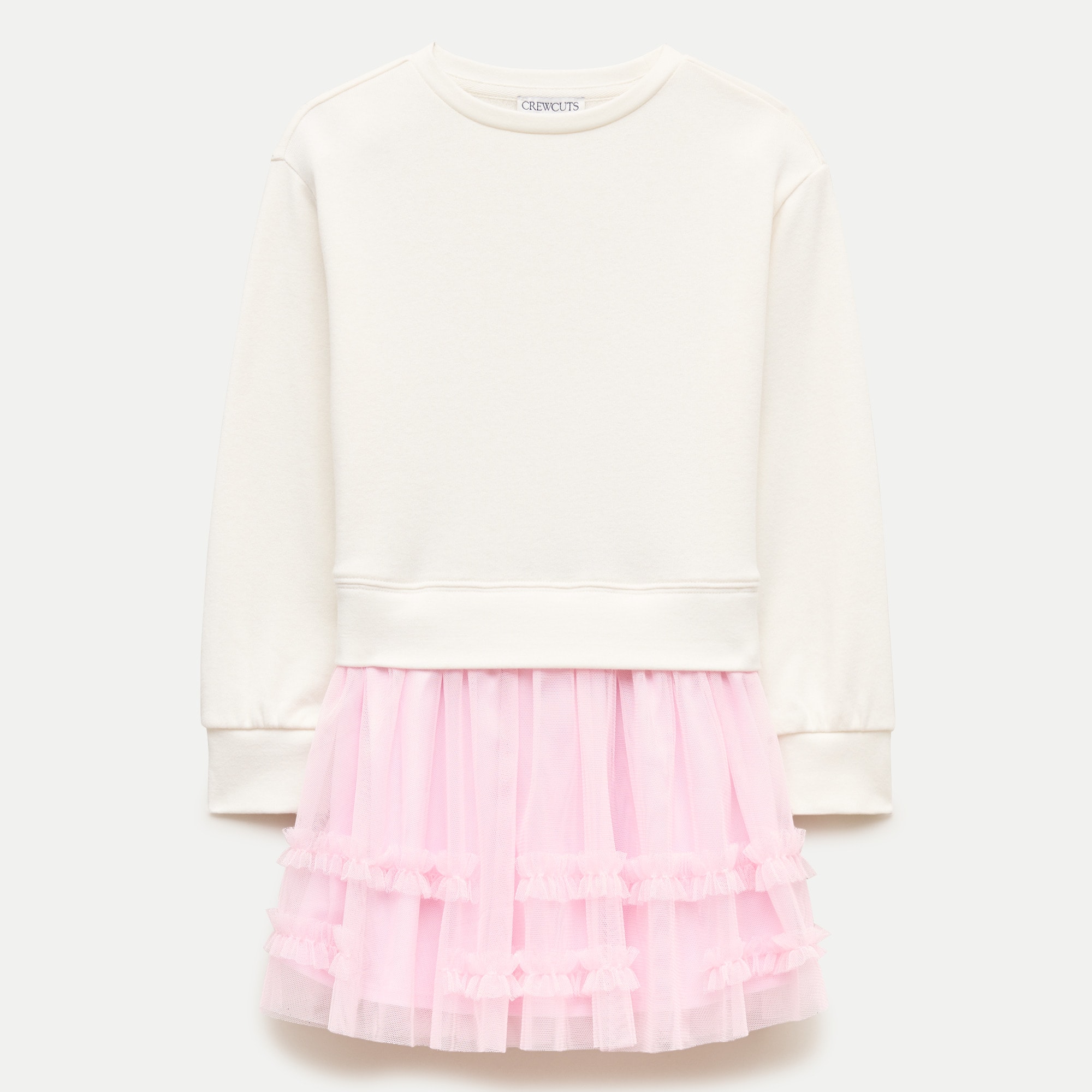 Girls' sweatshirt mixy dress with tulle