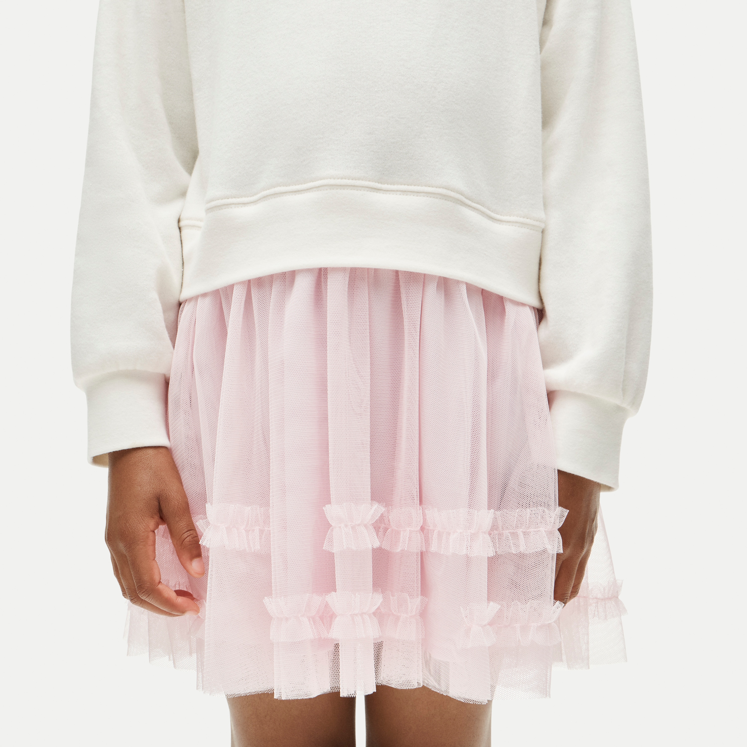 Girls' sweatshirt mixy dress with tulle