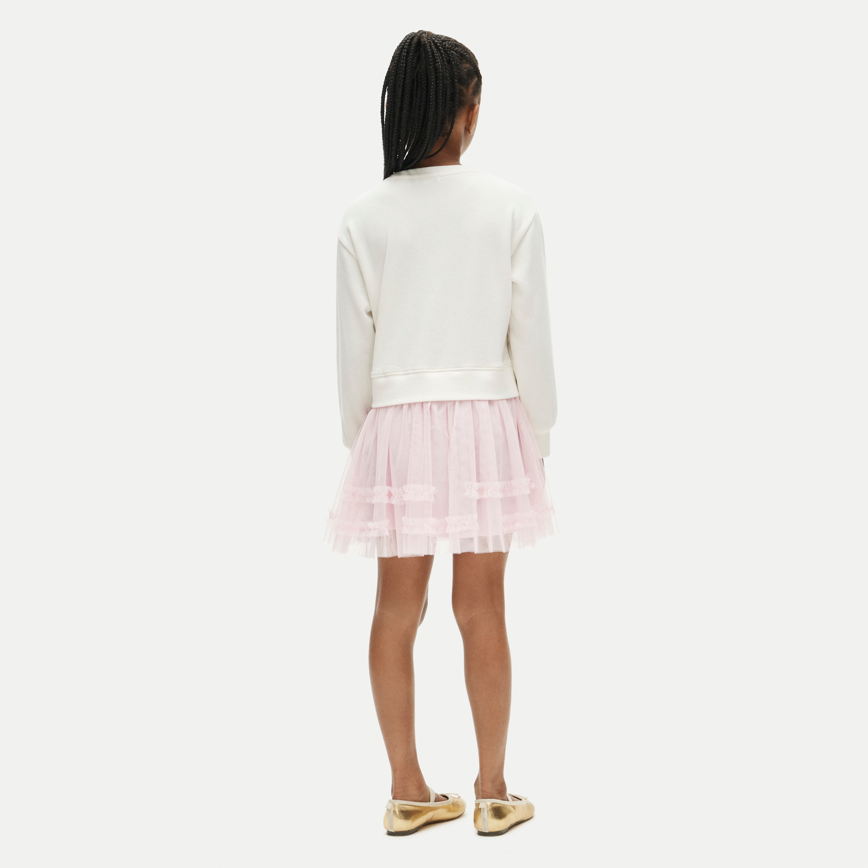 Girls' sweatshirt mixy dress with tulle