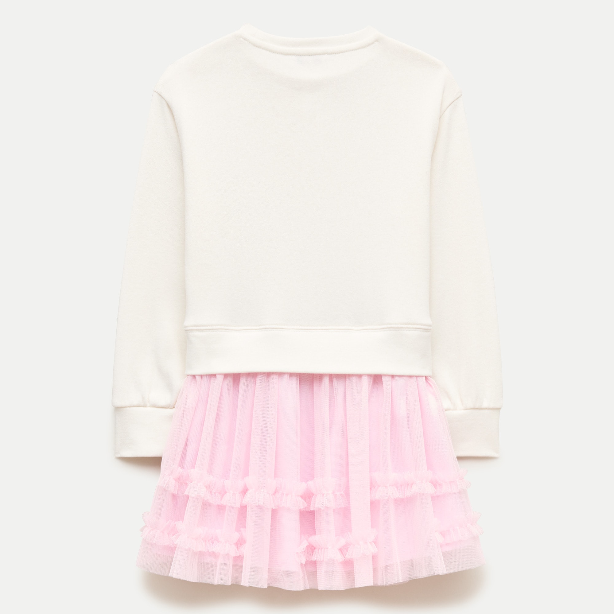 Girls' sweatshirt mixy dress with tulle