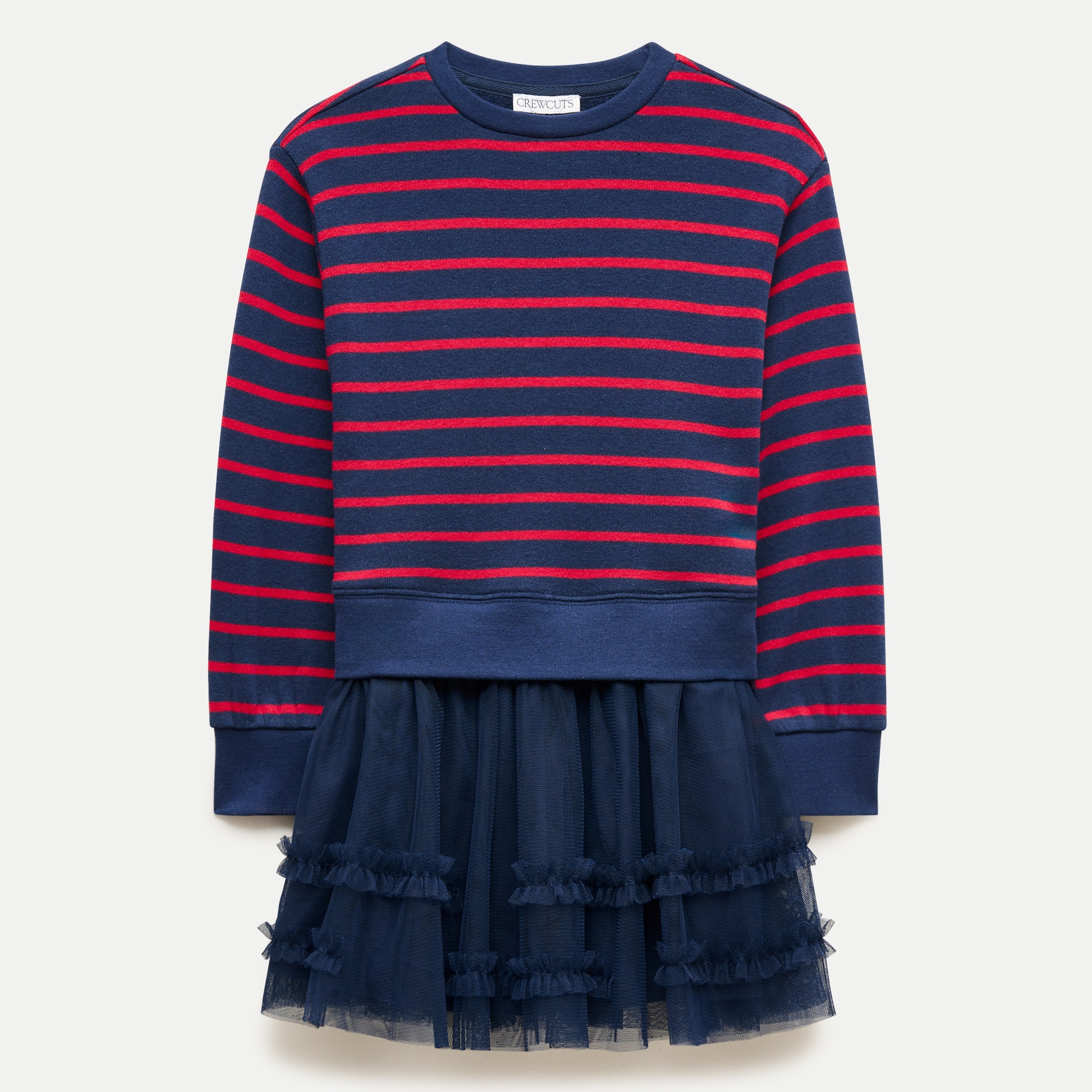 Girls' sweatshirt mixy dress with tulle