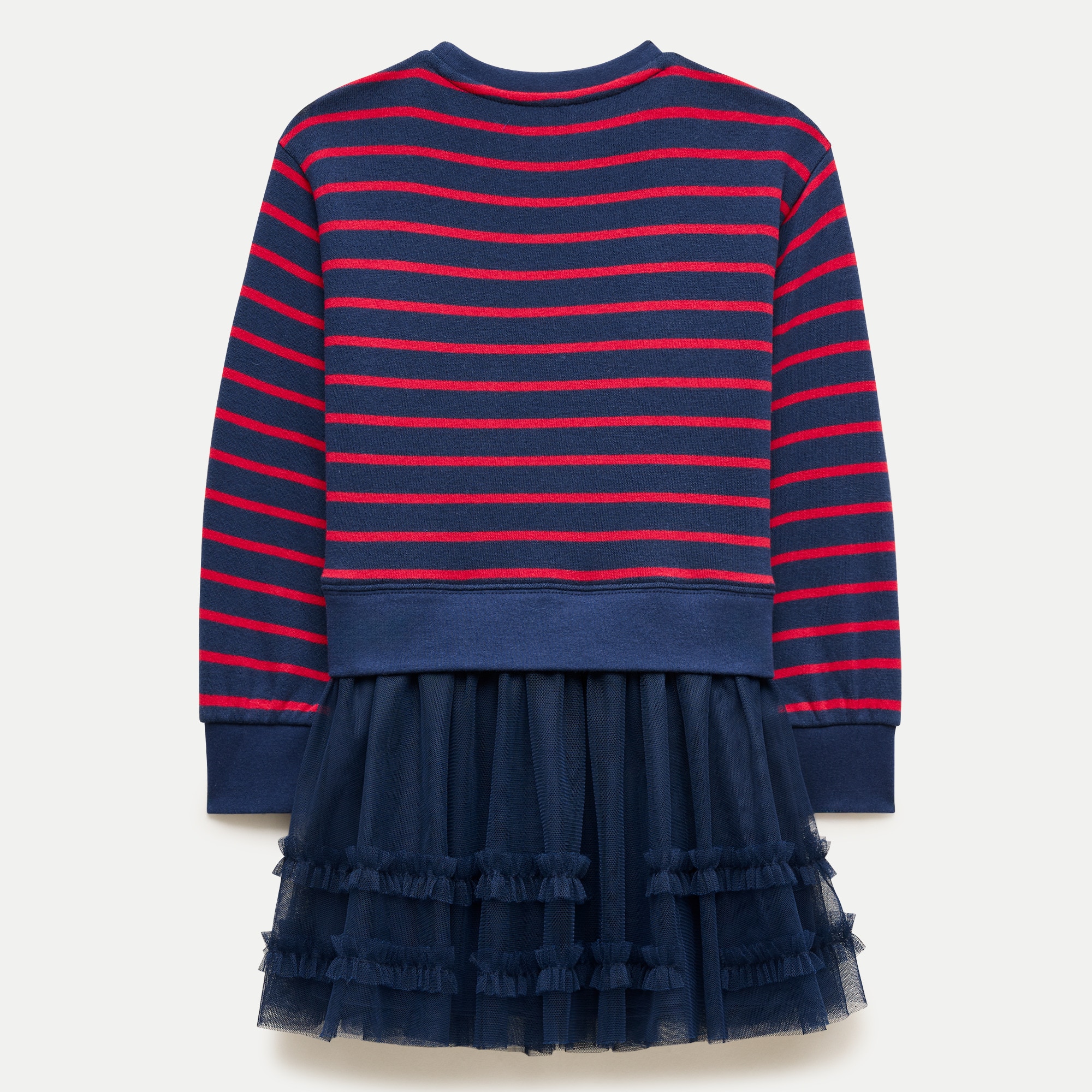 pullover knitted tulle dress crewcuts Girls' sweatshirt mixy with V-DAY