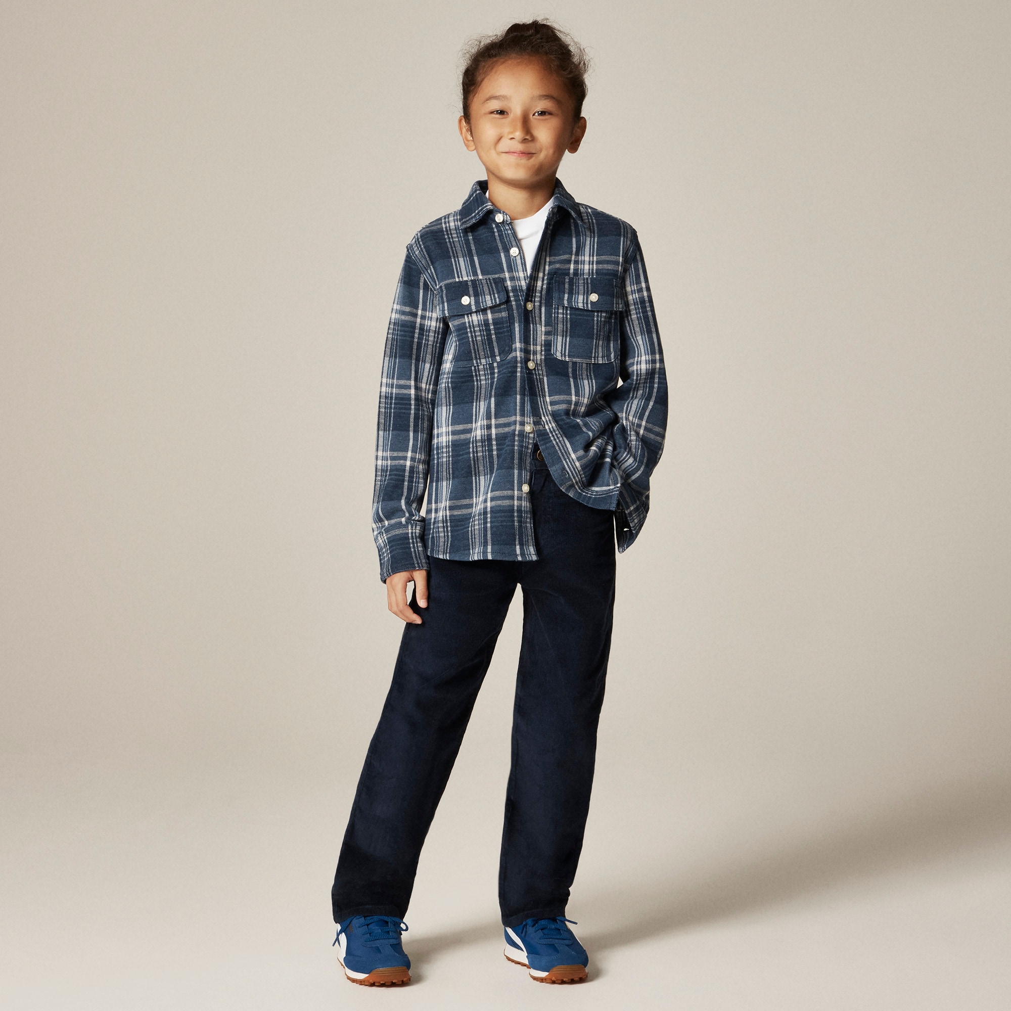 Kids' lightweight Seaboard soft-knit shirt in plaid