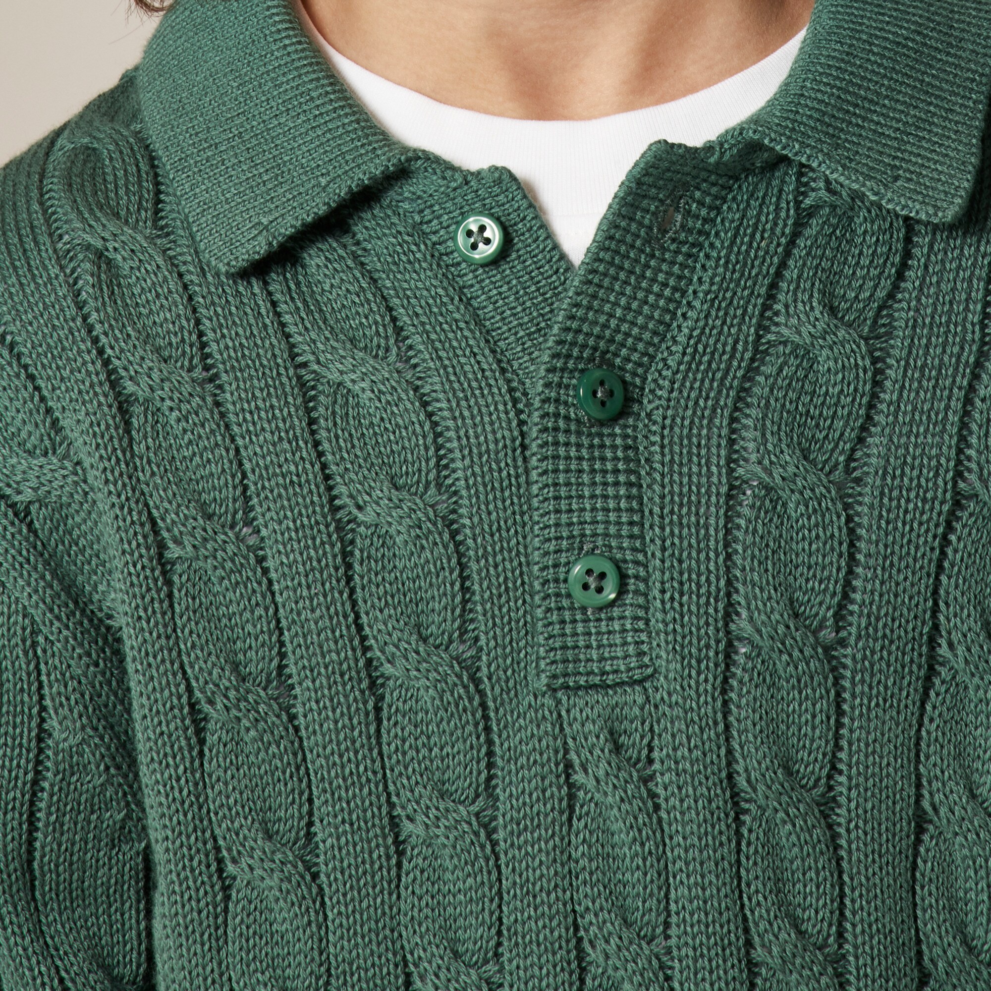 Kids' cable-knit sweater-polo