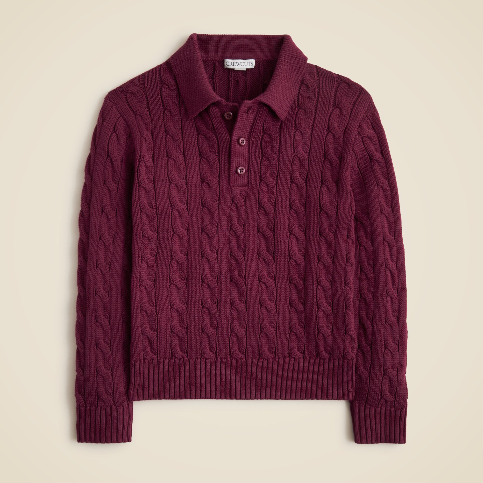 Kids' cable-knit sweater-polo
