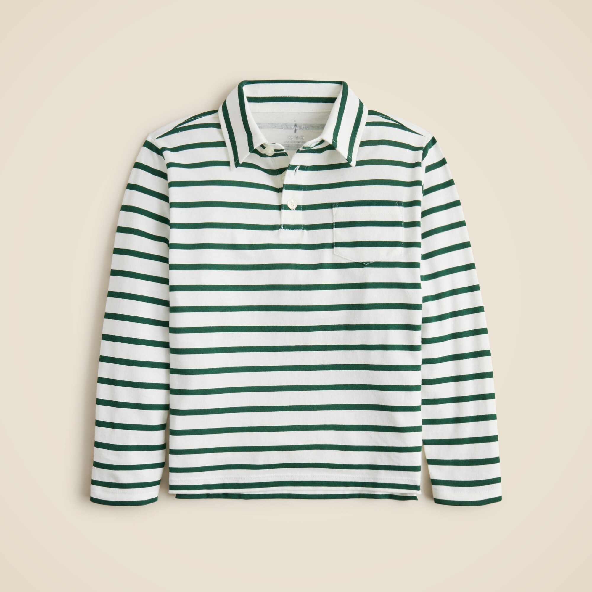 boys Kids' long-sleeve cotton polo shirt in stripe