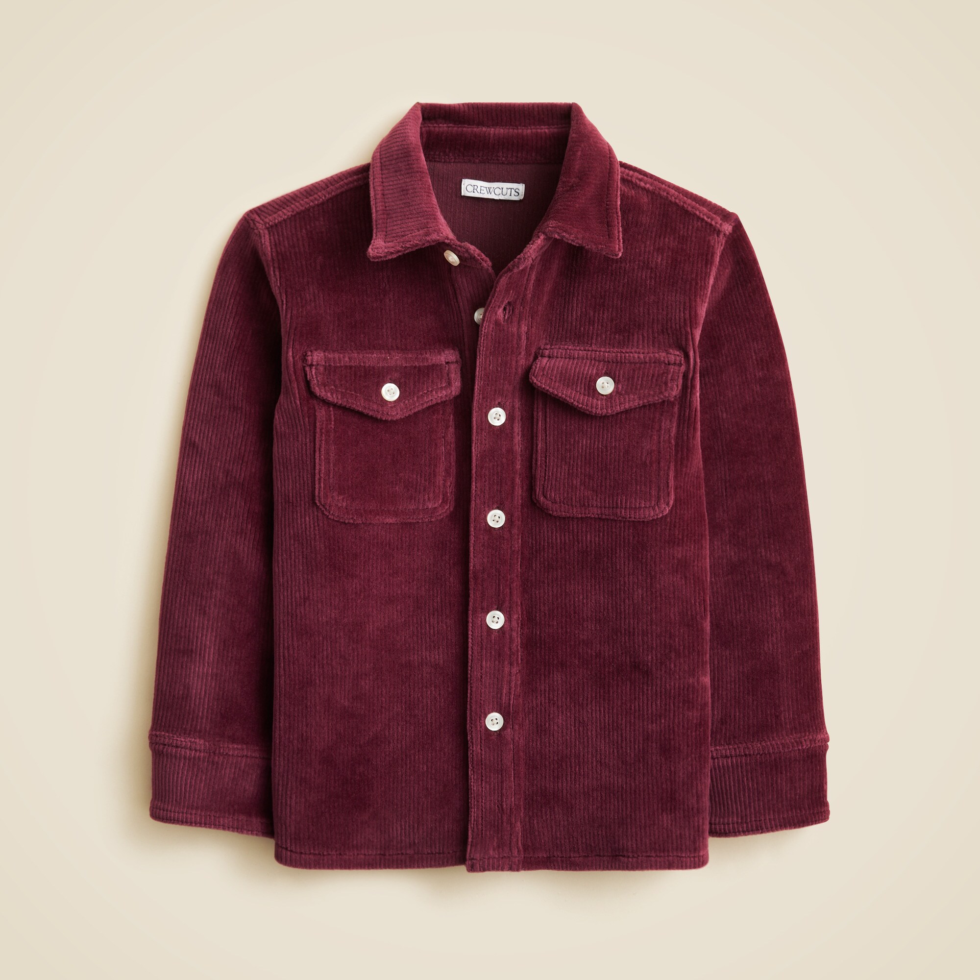 Kids' long-sleeve henley T-shirt in striped broken-in-jersey