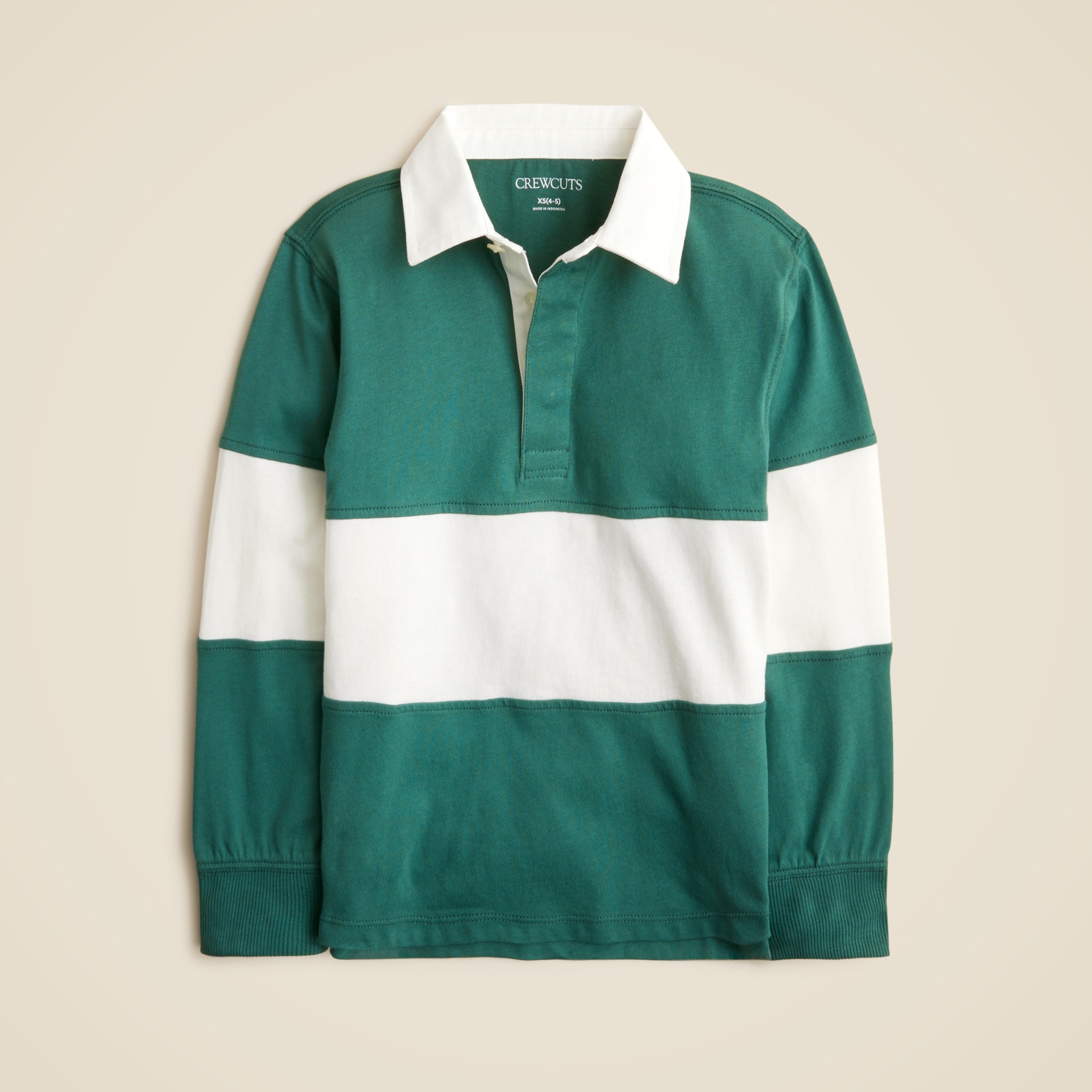Kids' junior varsity rugby sweatshirt in striped terry