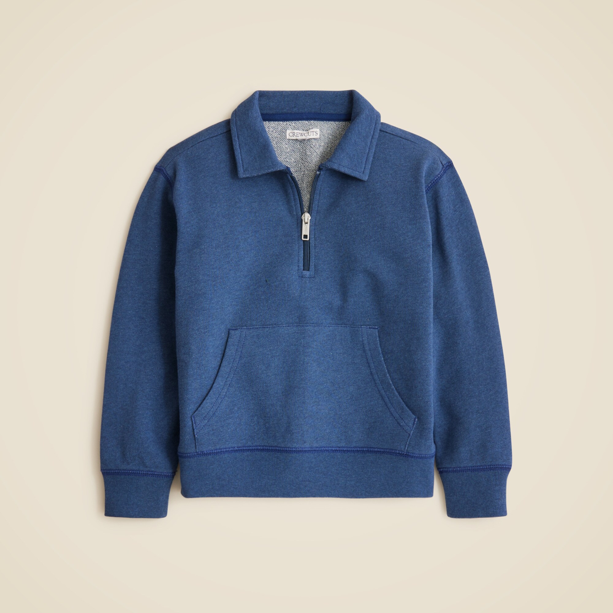 Kids' quarter-zip pullover in terry