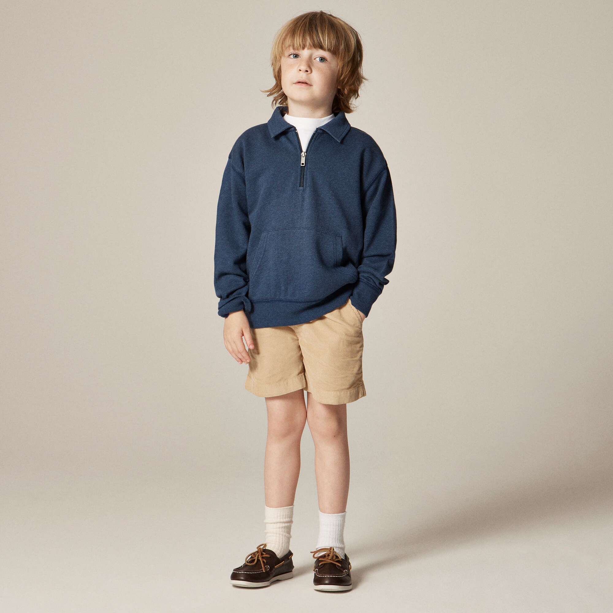  Kids' quarter-zip pullover in terry
