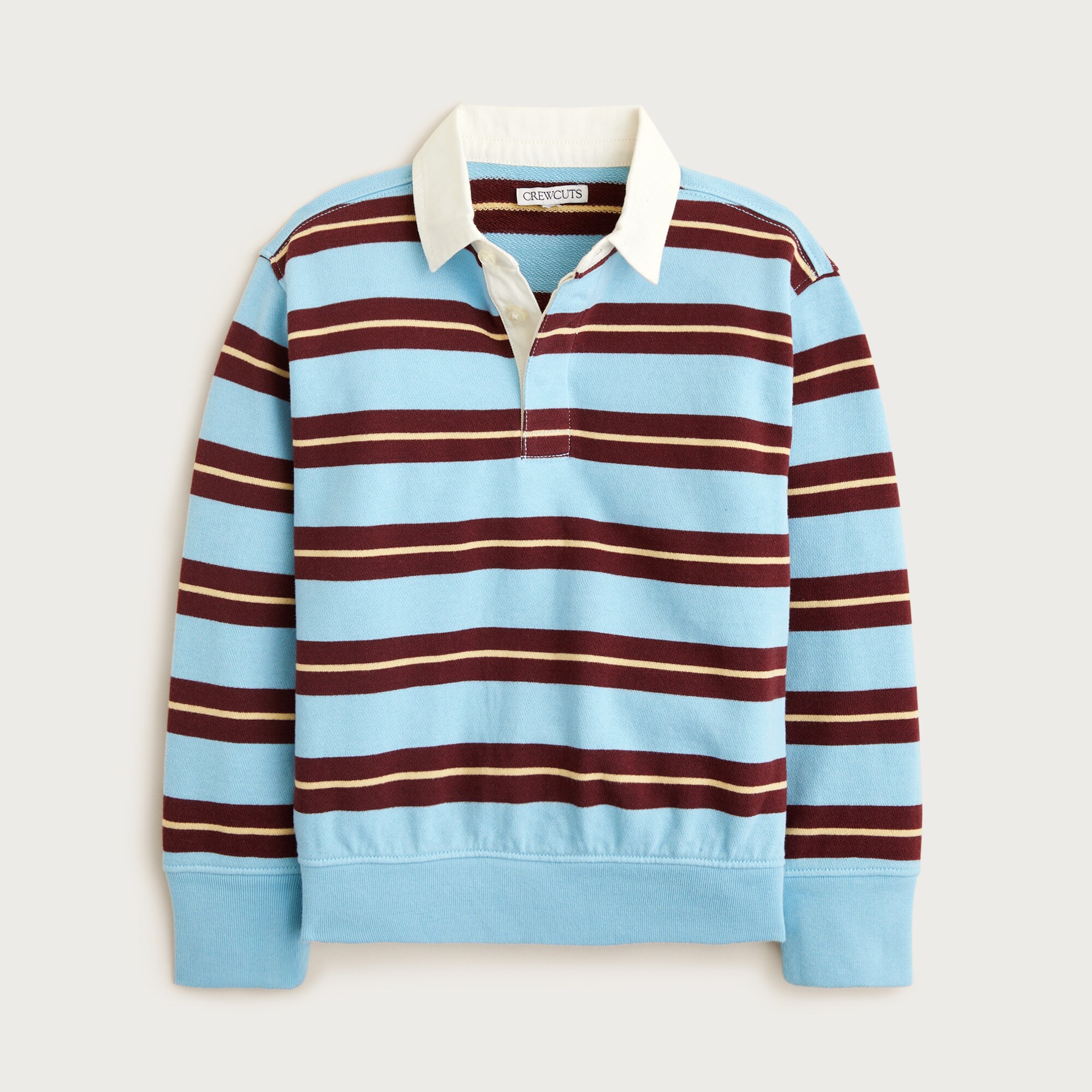 Kids' junior varsity rugby sweatshirt in striped terry