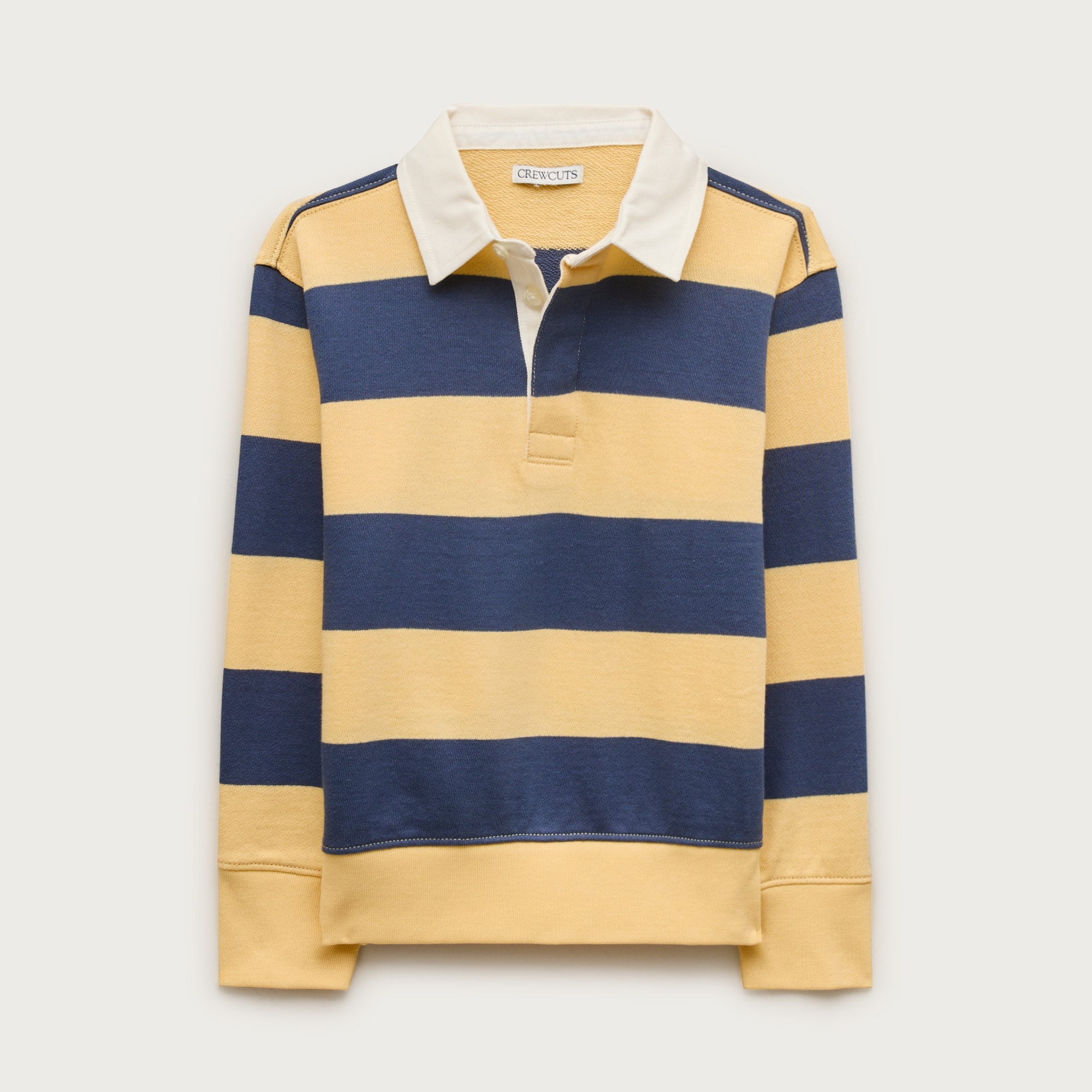 Kids' junior varsity rugby sweatshirt in striped terry
