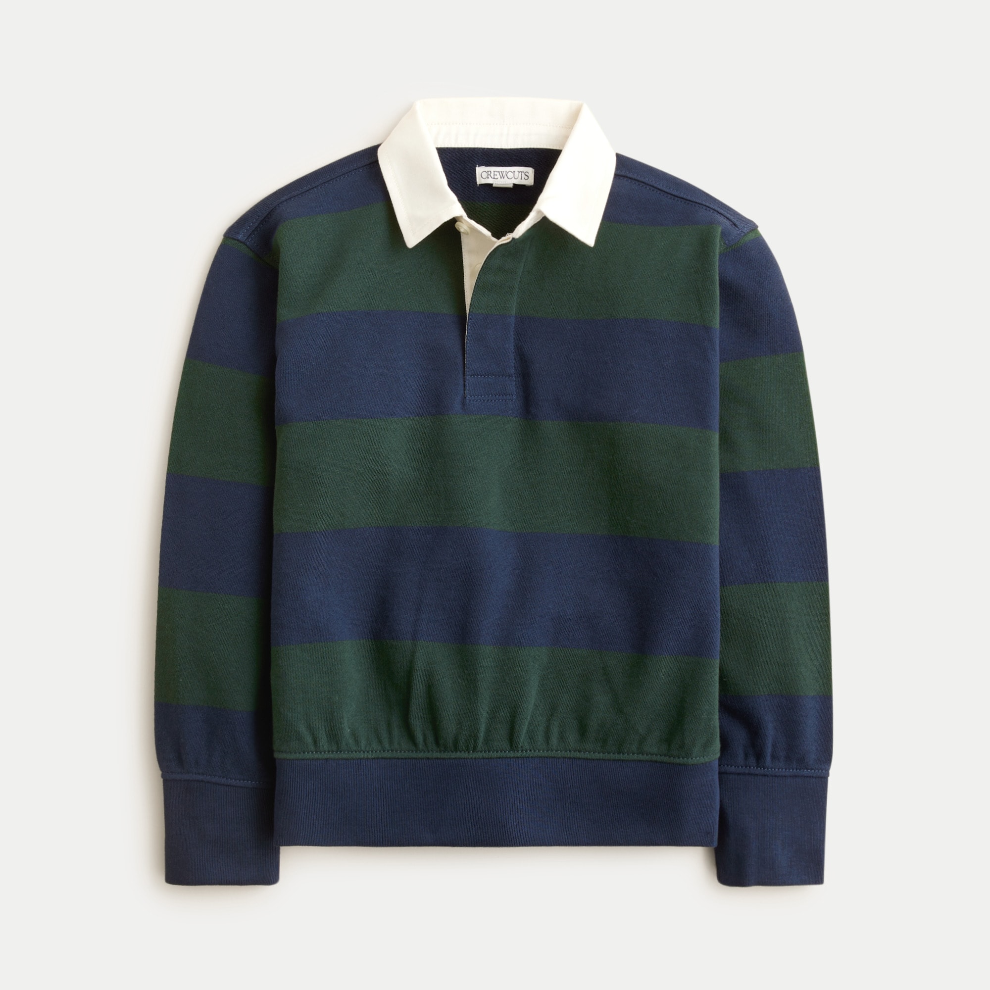 Kids' junior varsity rugby sweatshirt in striped terry