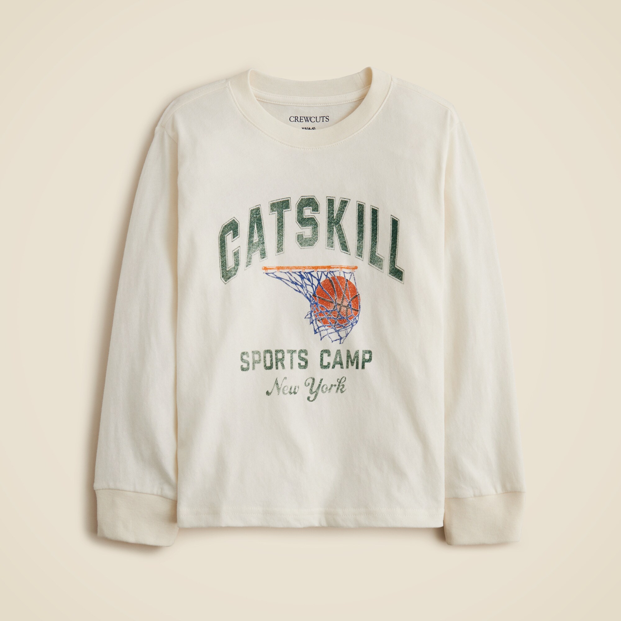  Kids' long-sleeve Catskill sports camp graphic T-shirt