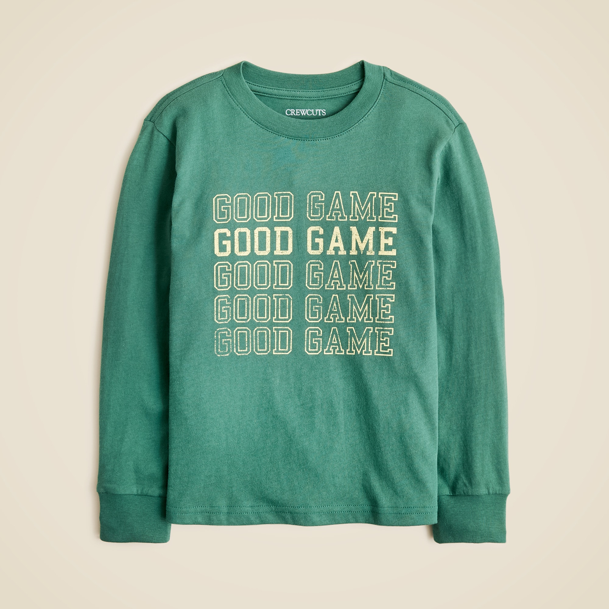 Kids' long-sleeve "Good game" graphic T-shirt