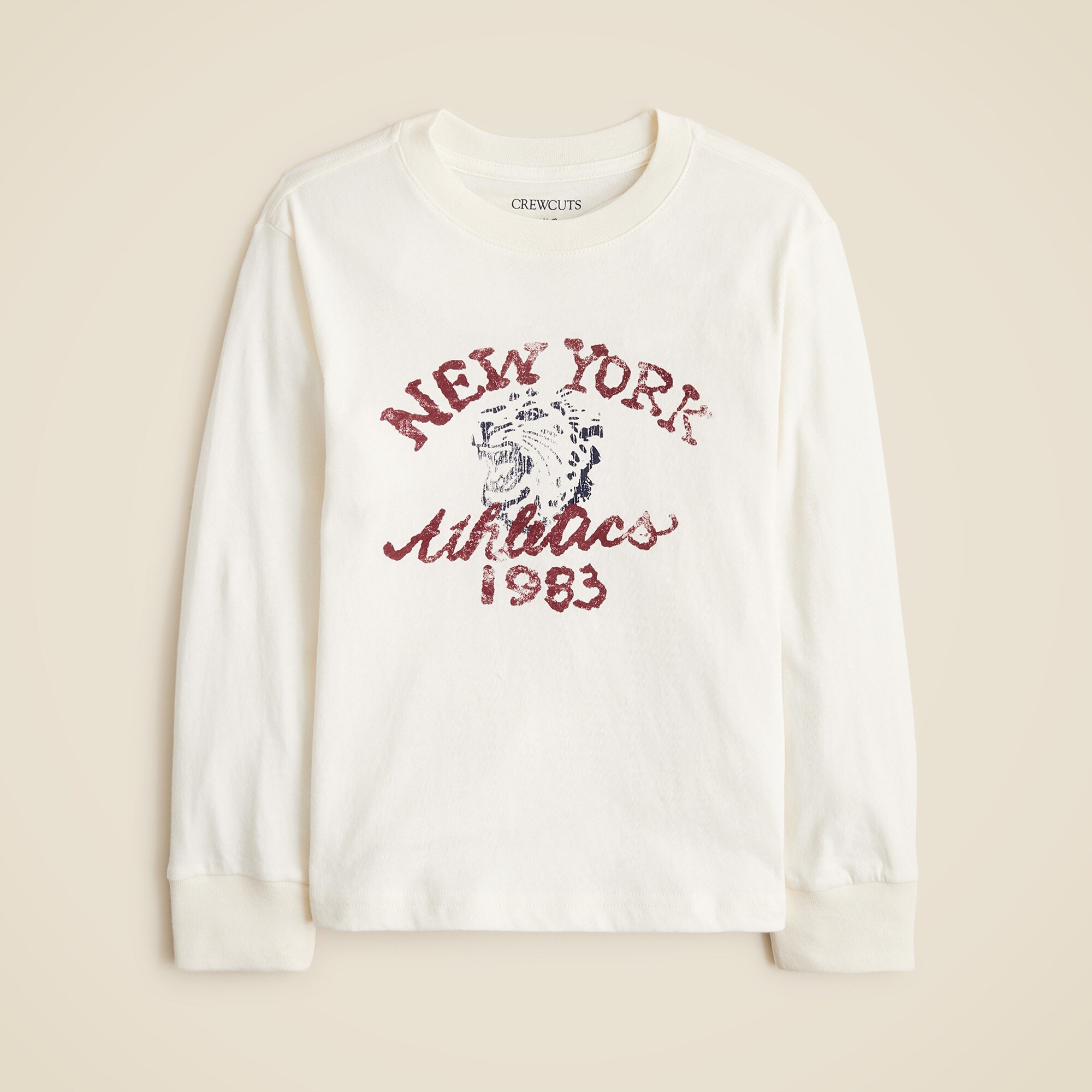  Kids' long-sleeve "New York Athletics" graphic T-shirt