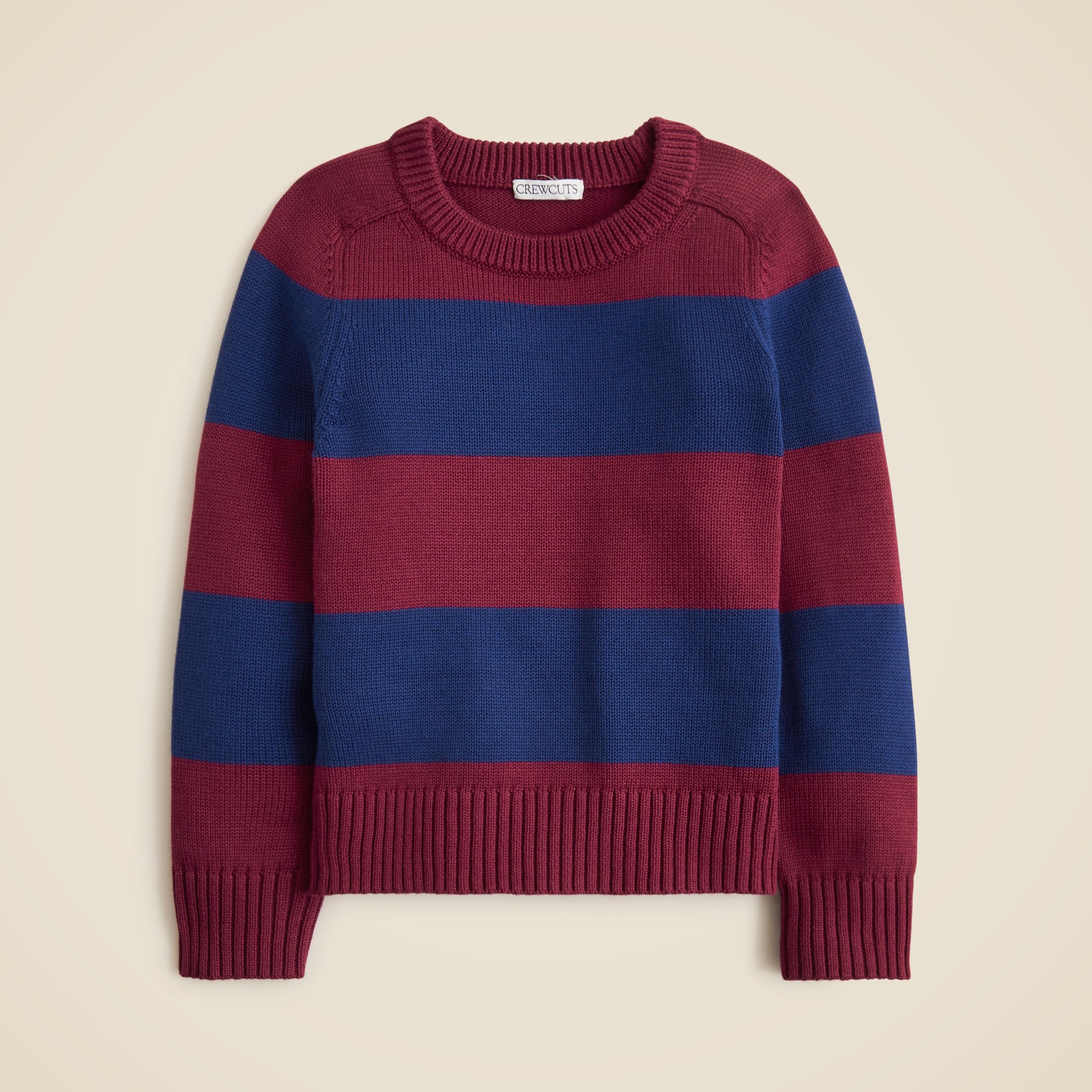 Kids' heritage cotton crewneck sweater in stripe