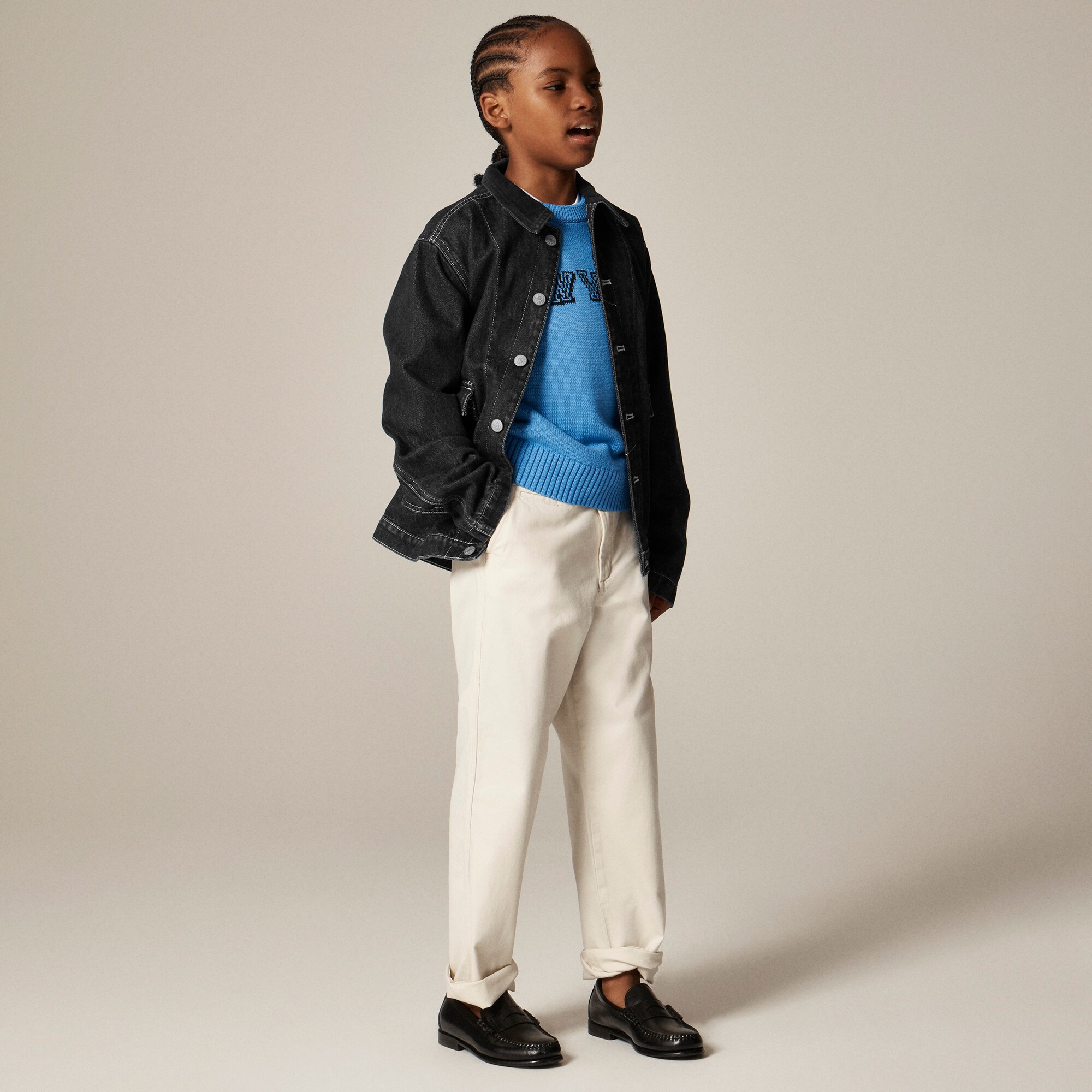 Kids' heritage cotton "New York" crewneck sweater