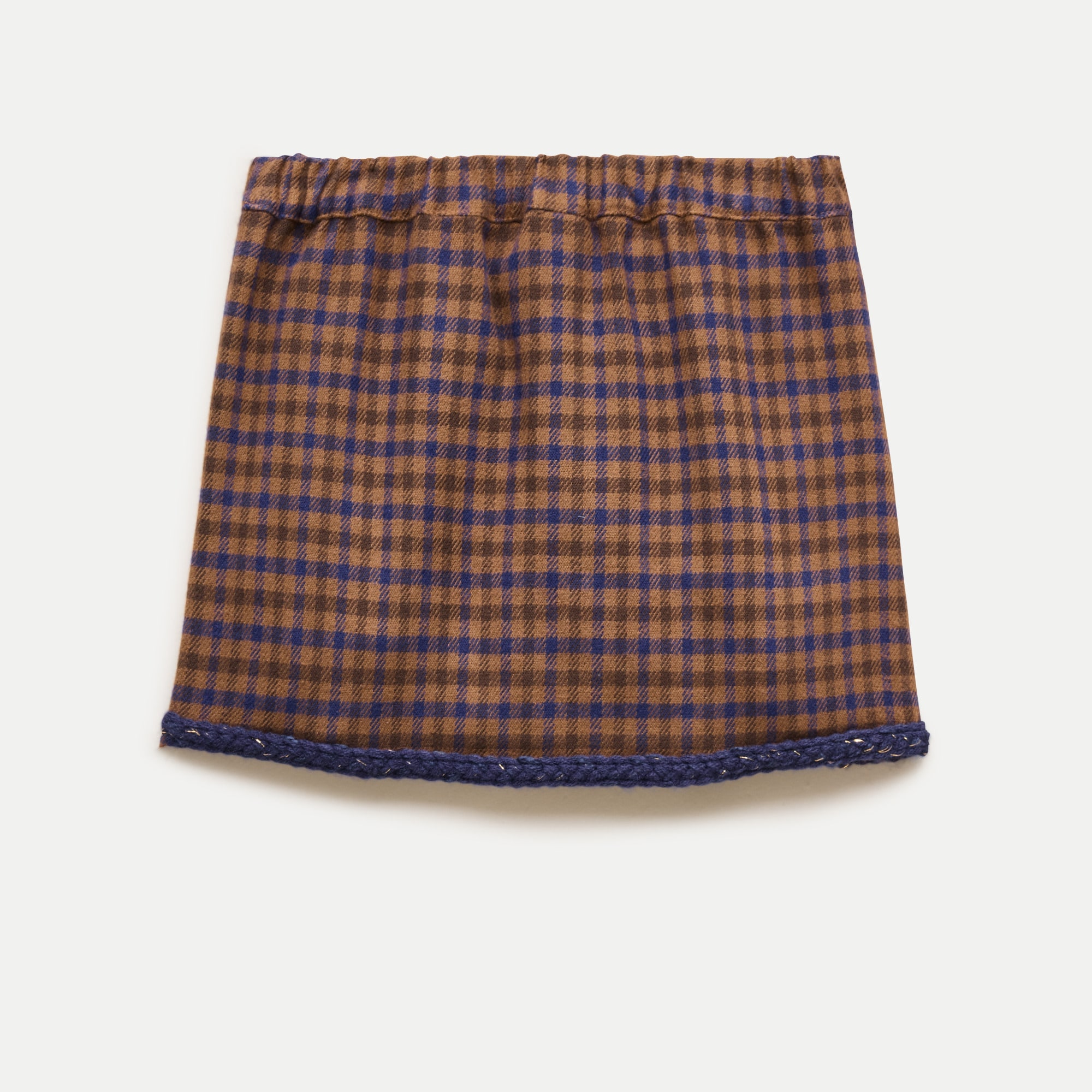 Girls' faux-wrap skirt in houndstooth