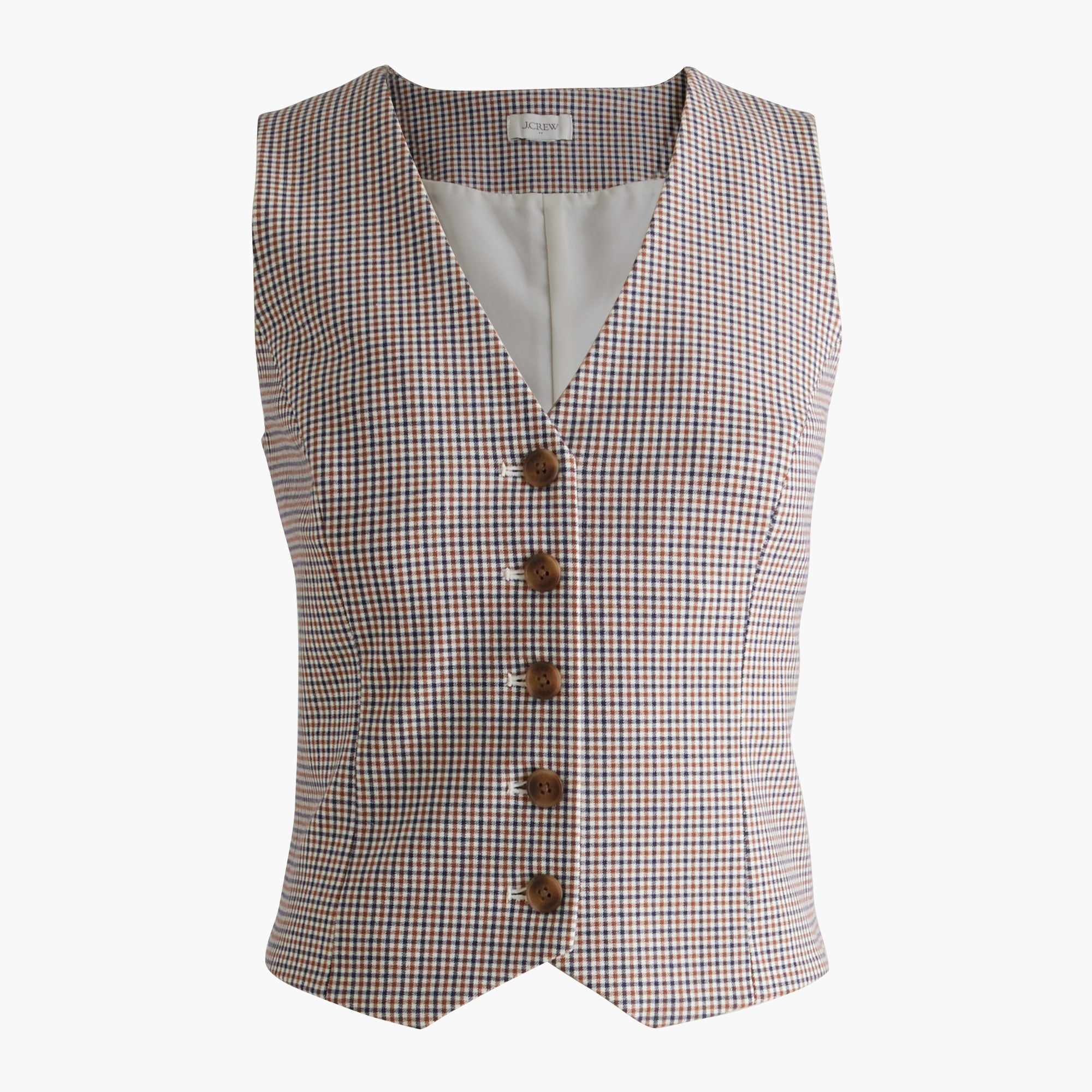 ZOY - WOMENS マイクロストリーム　グラフチェックWJQ ベスト Plaid Button-front Vest For Women | Factory