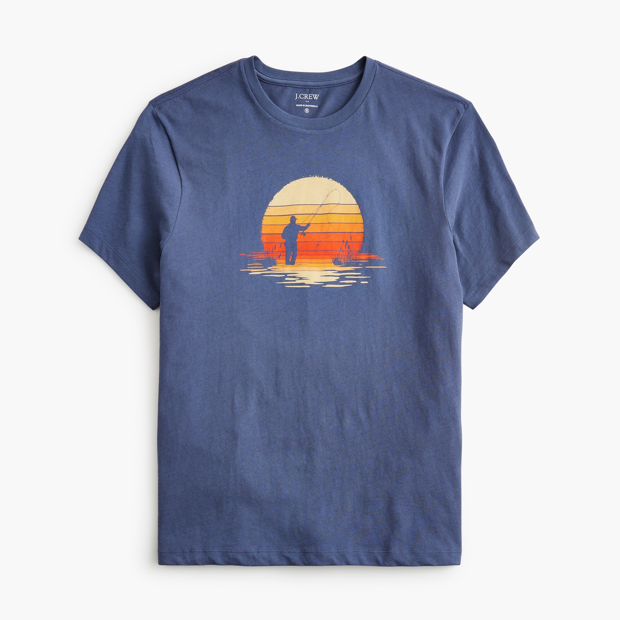 sunrise fishing graphic tee for men