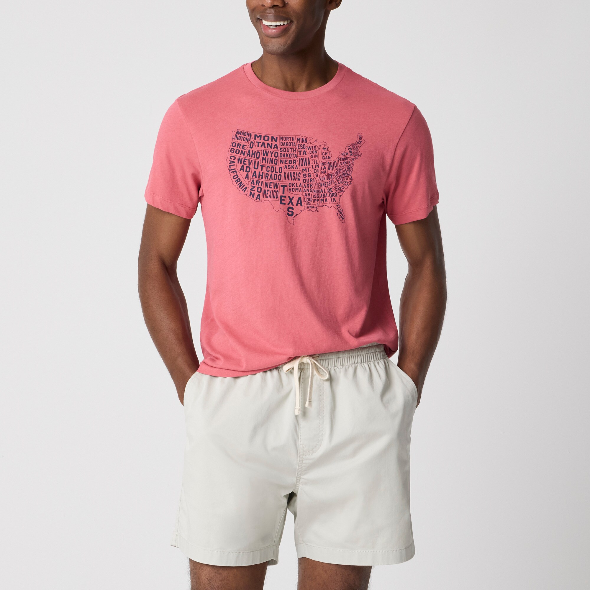 mens USA map graphic tee
