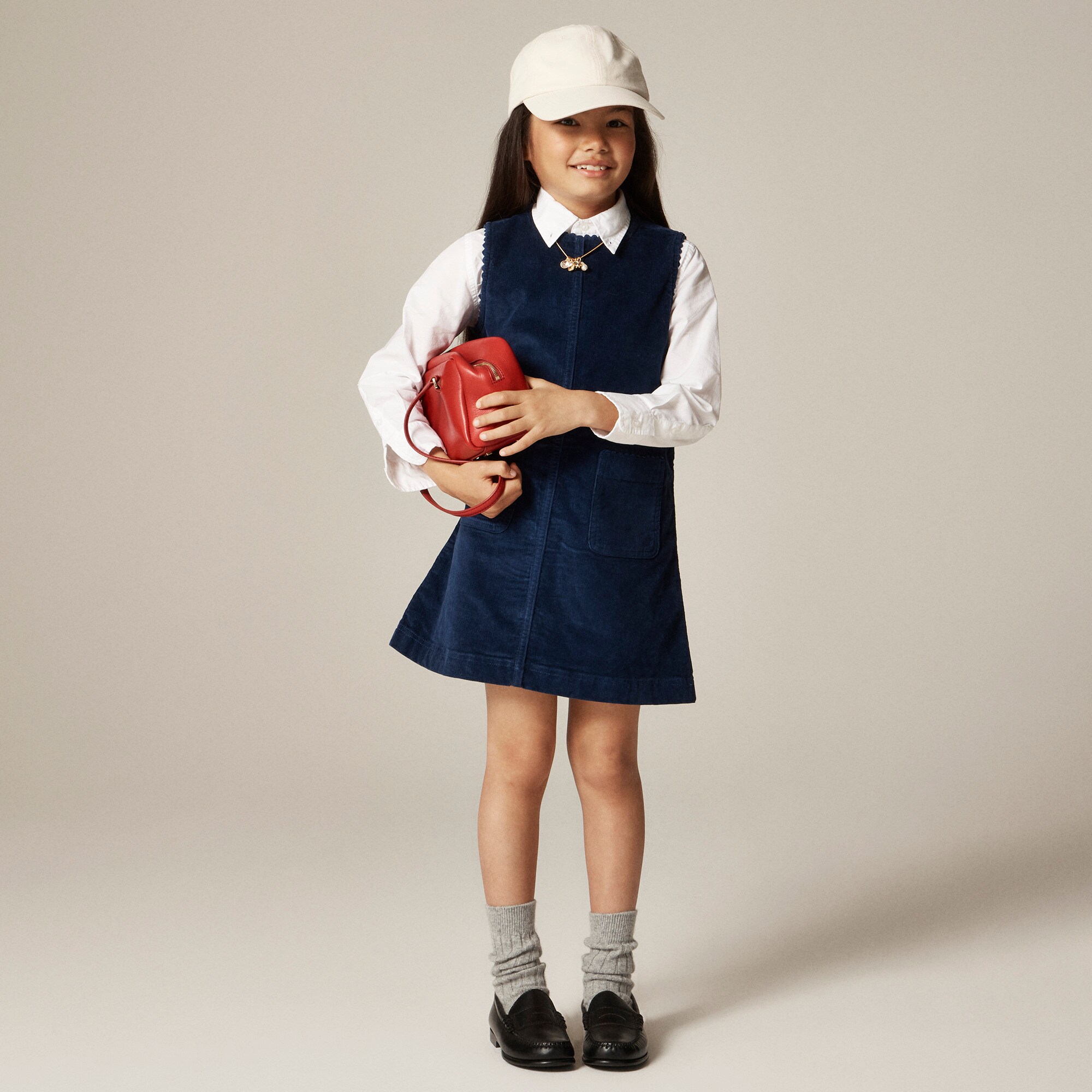  Girls' corduroy pinafore dress