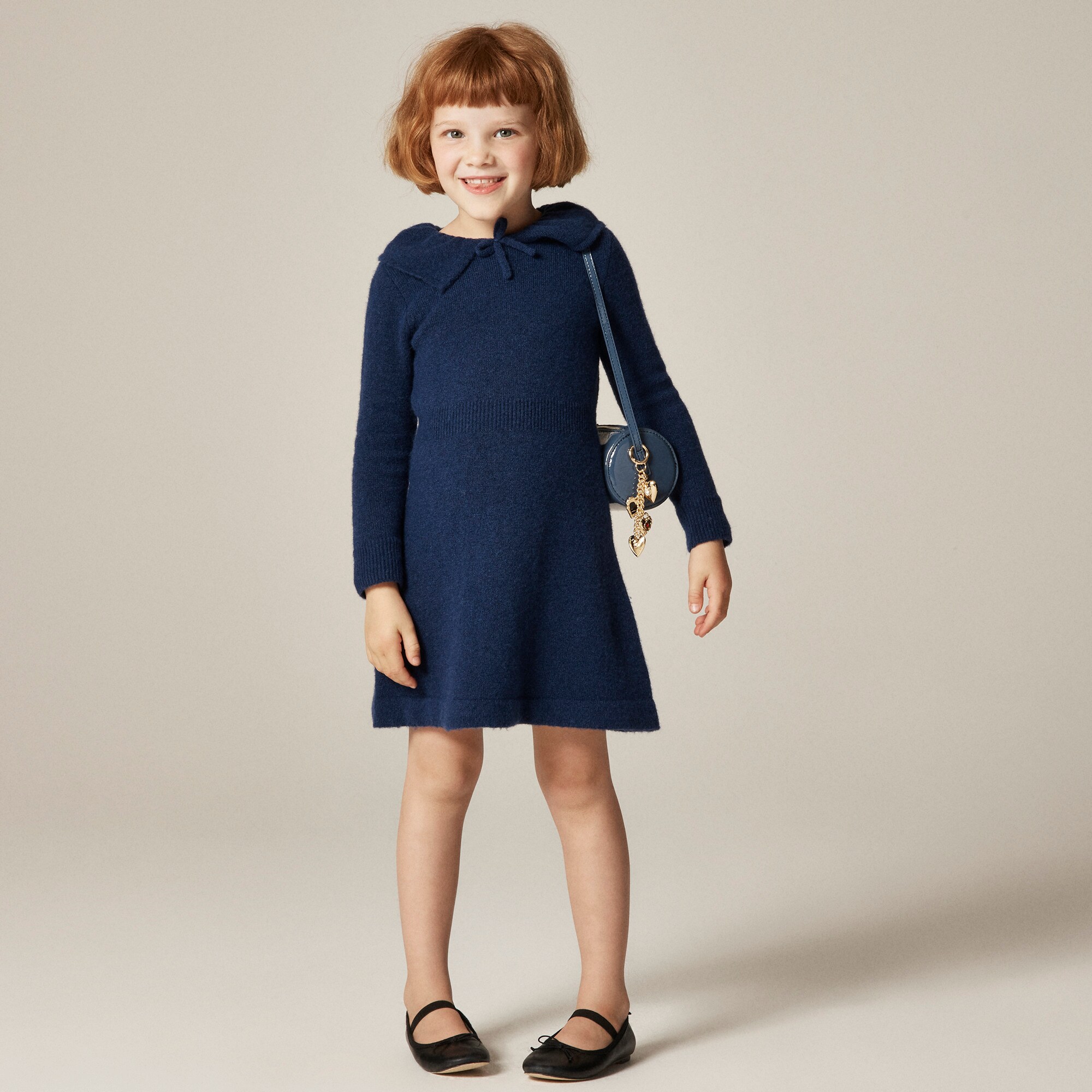  Girls' collared sweater-dress in Supersoft yarn