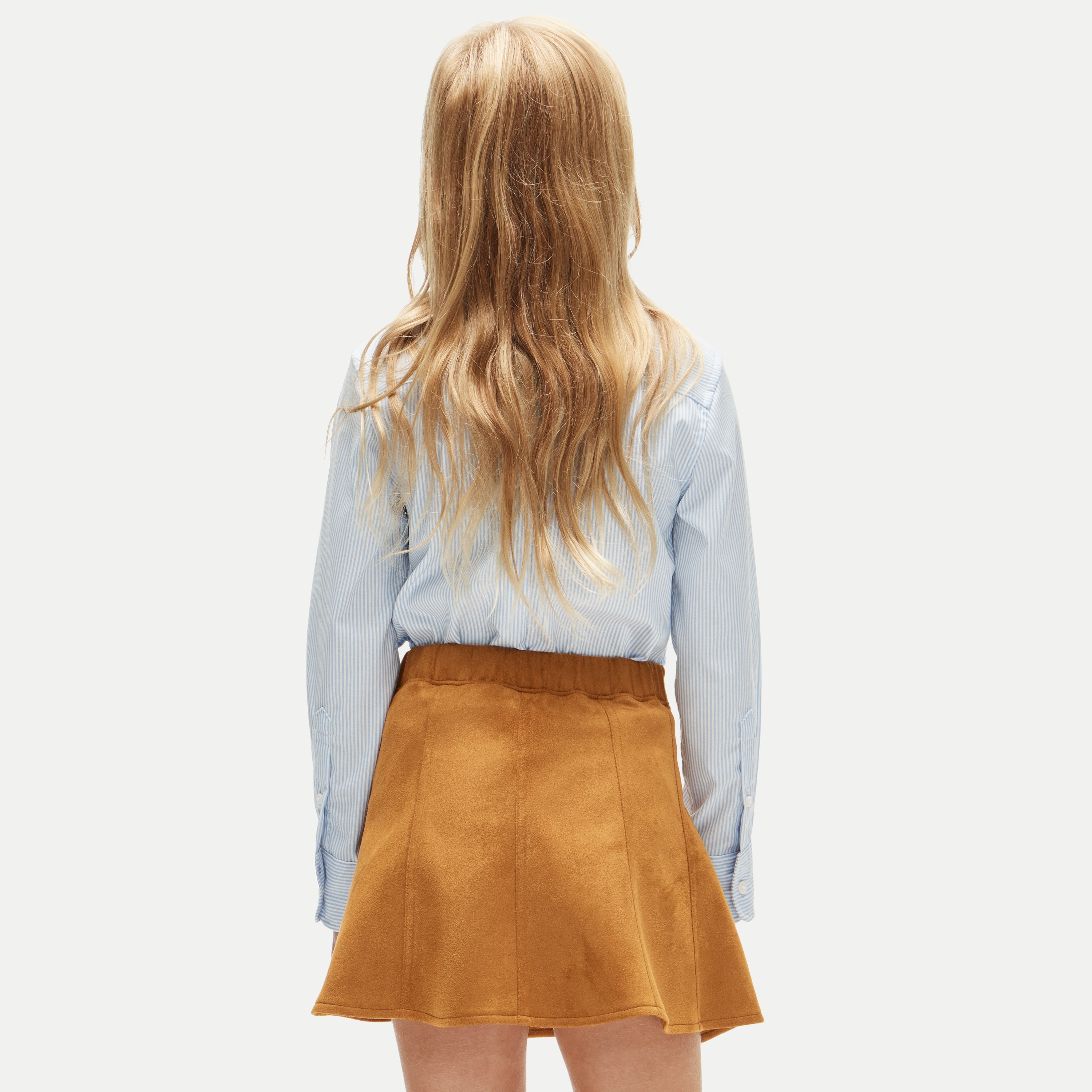 Girls' picture day skirt in faux suede