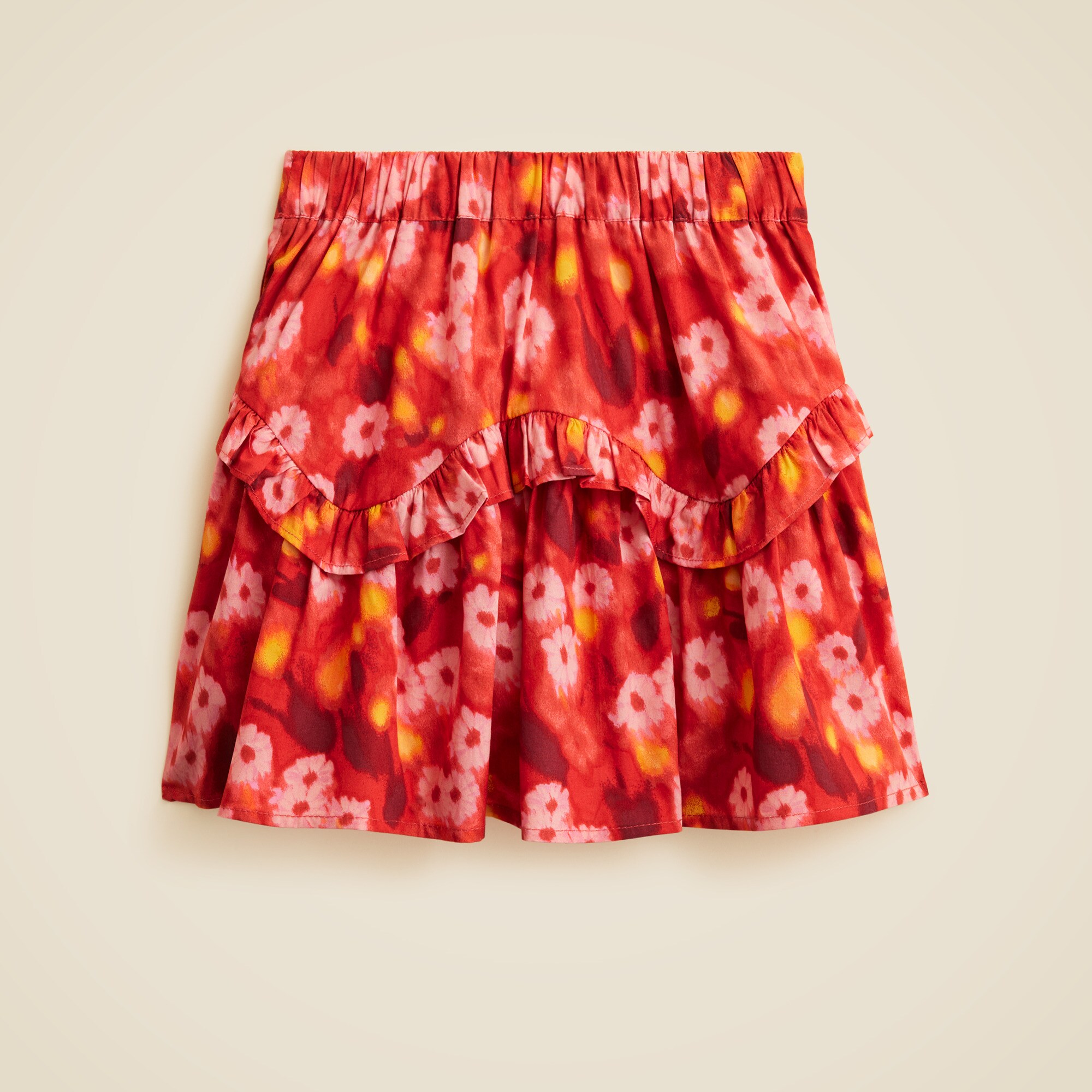  Girls' ruffle-tier skirt in daisy print