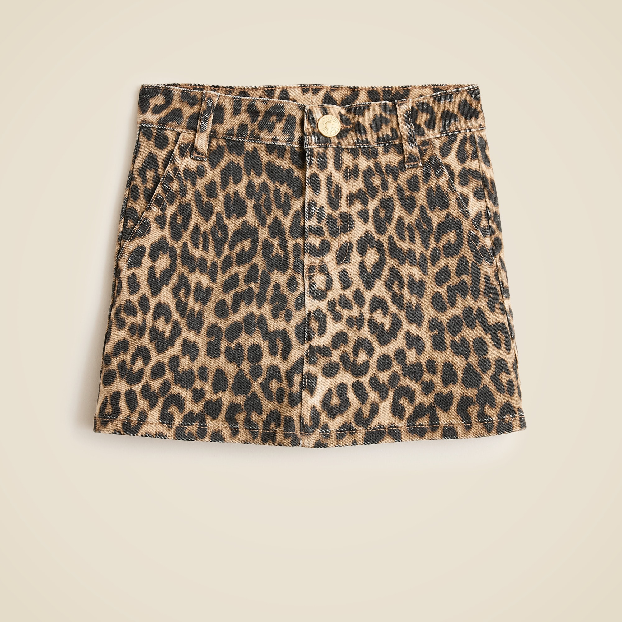 Girls' Leopard-print Denim Skirt For Girls | J.Crew