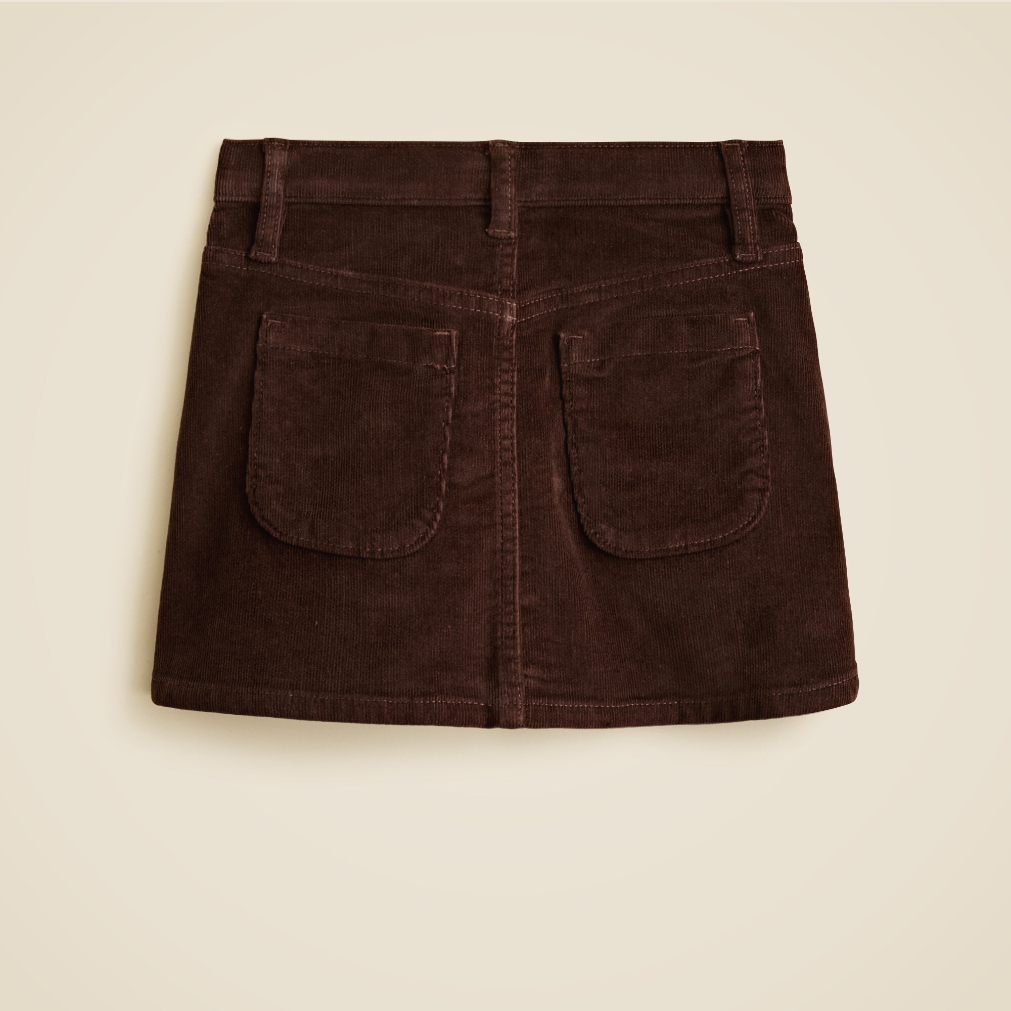 Girls' heart-pocket corduroy skirt