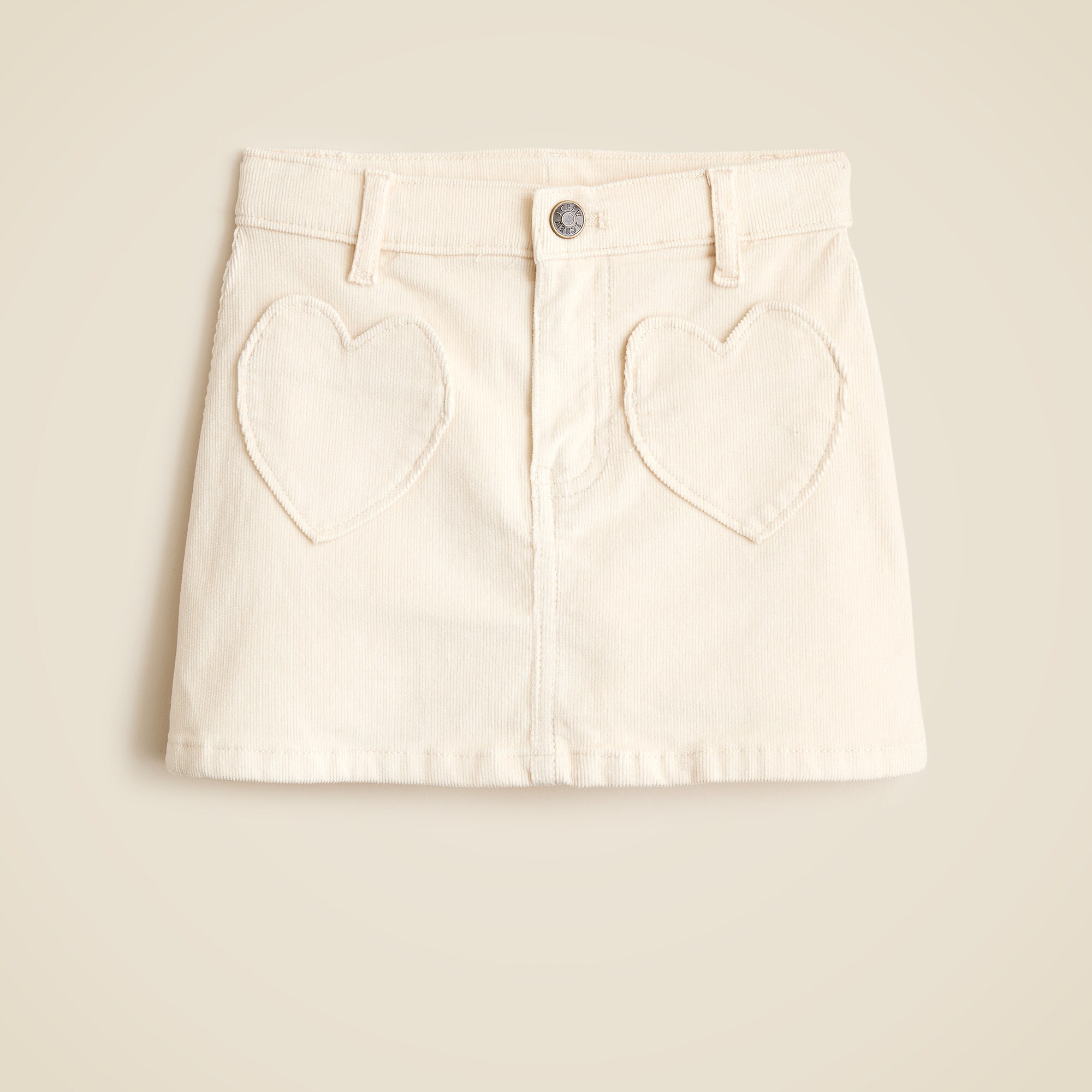  Girls' heart-pocket corduroy skirt