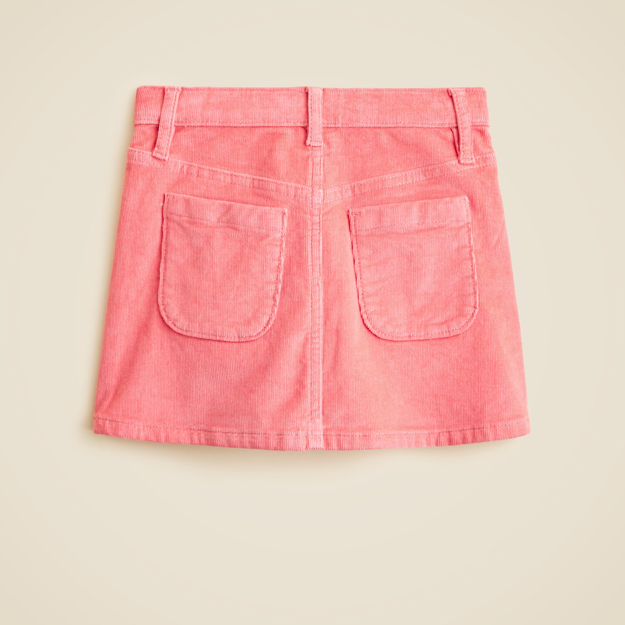 Girls' heart-pocket corduroy skirt