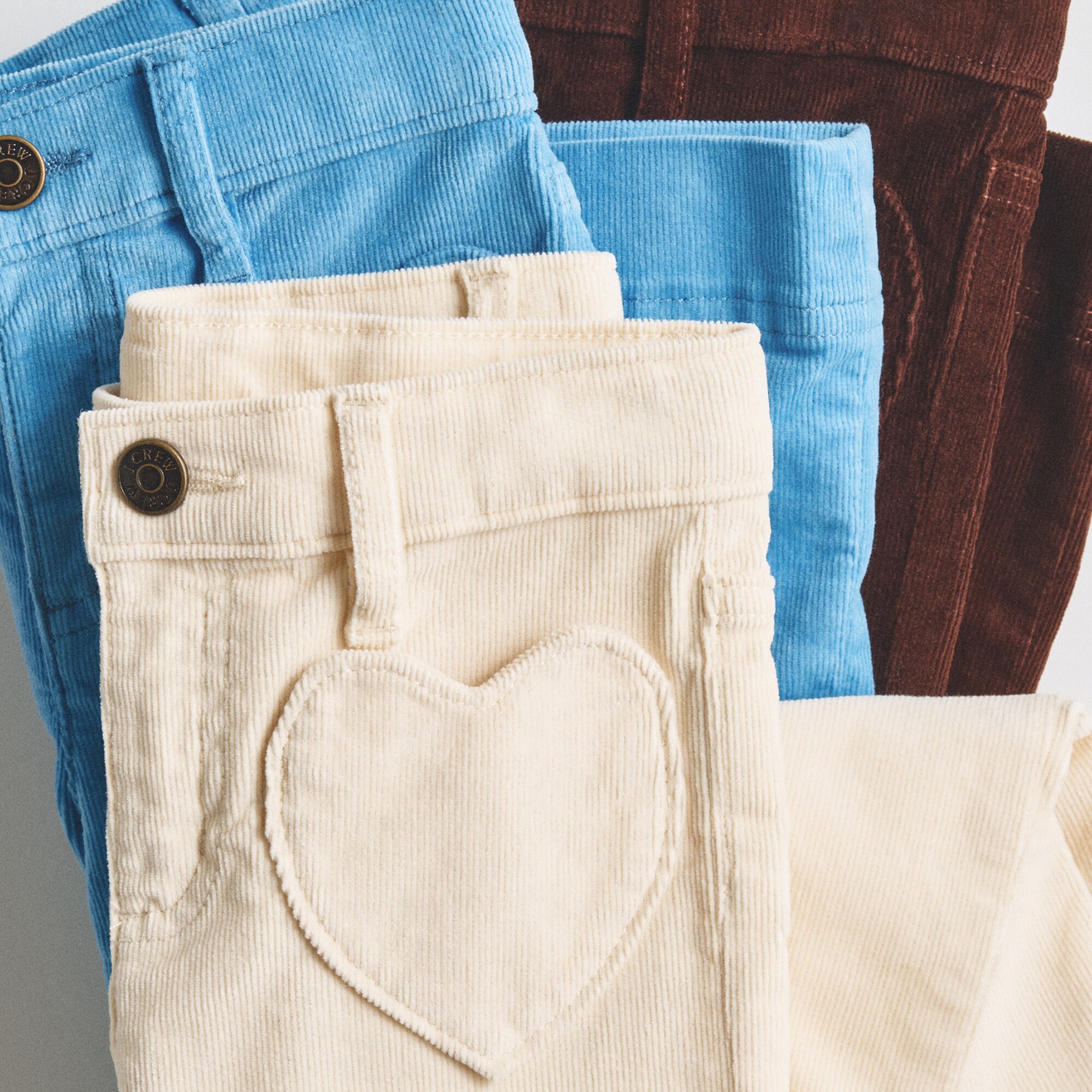 Girls' sailor corduroy trouser with heart pockets