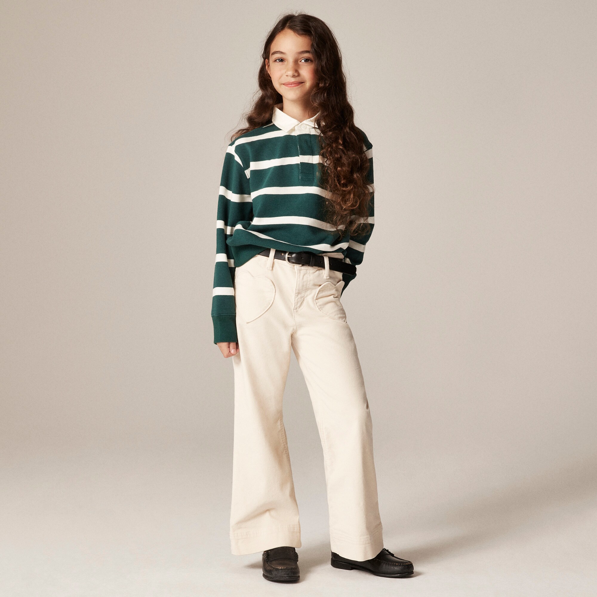  Girls' sailor corduroy trouser with heart pockets
