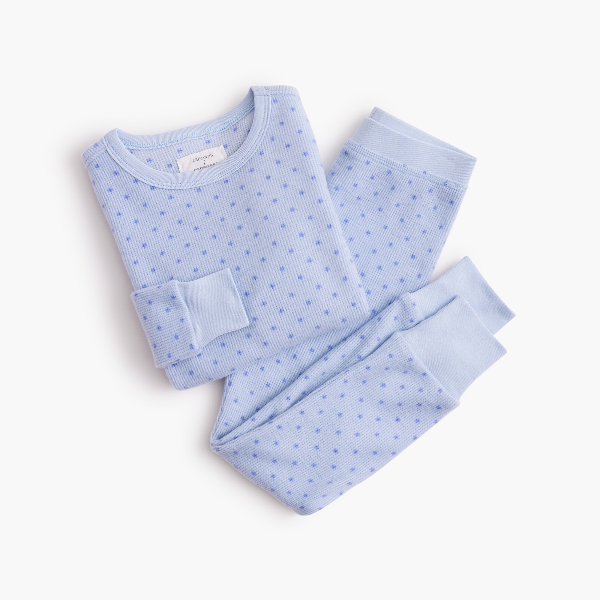 girls Girls' long-sleeve starry waffle pajama set