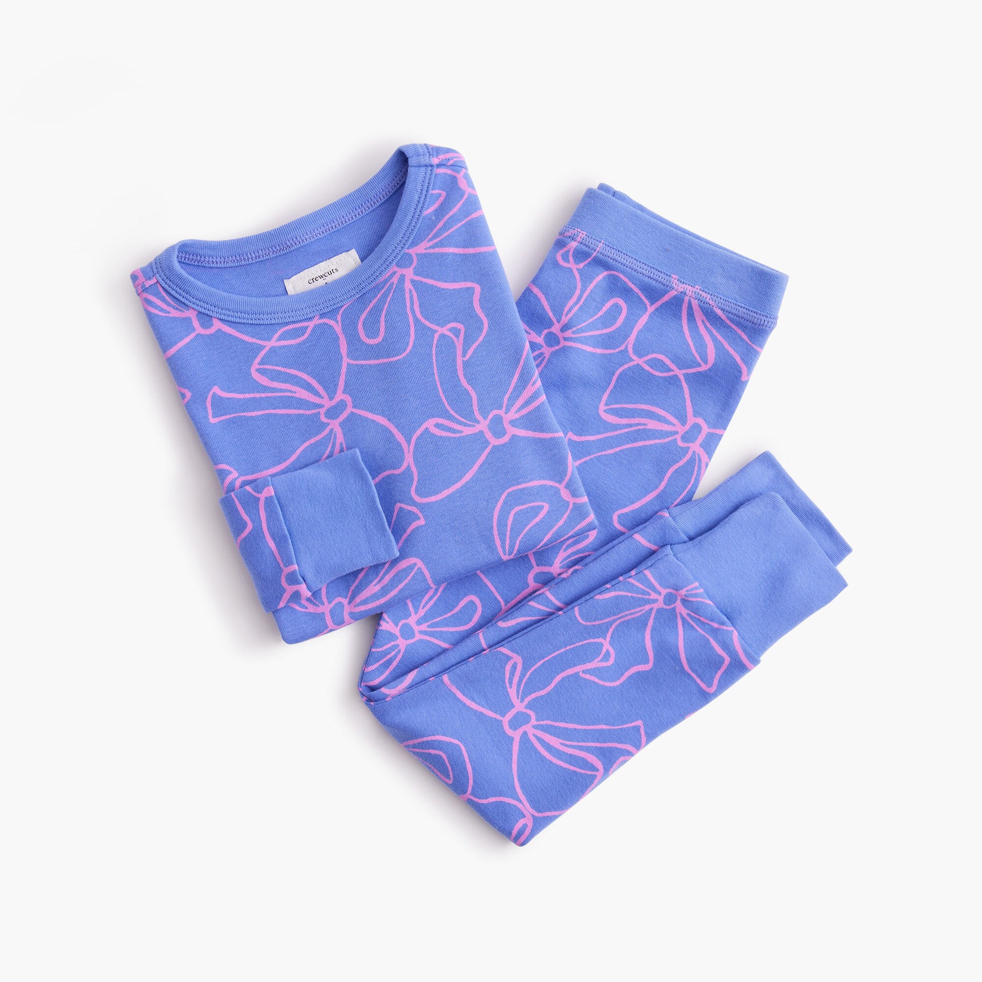 girls' long-sleeve bows pajama set for girls