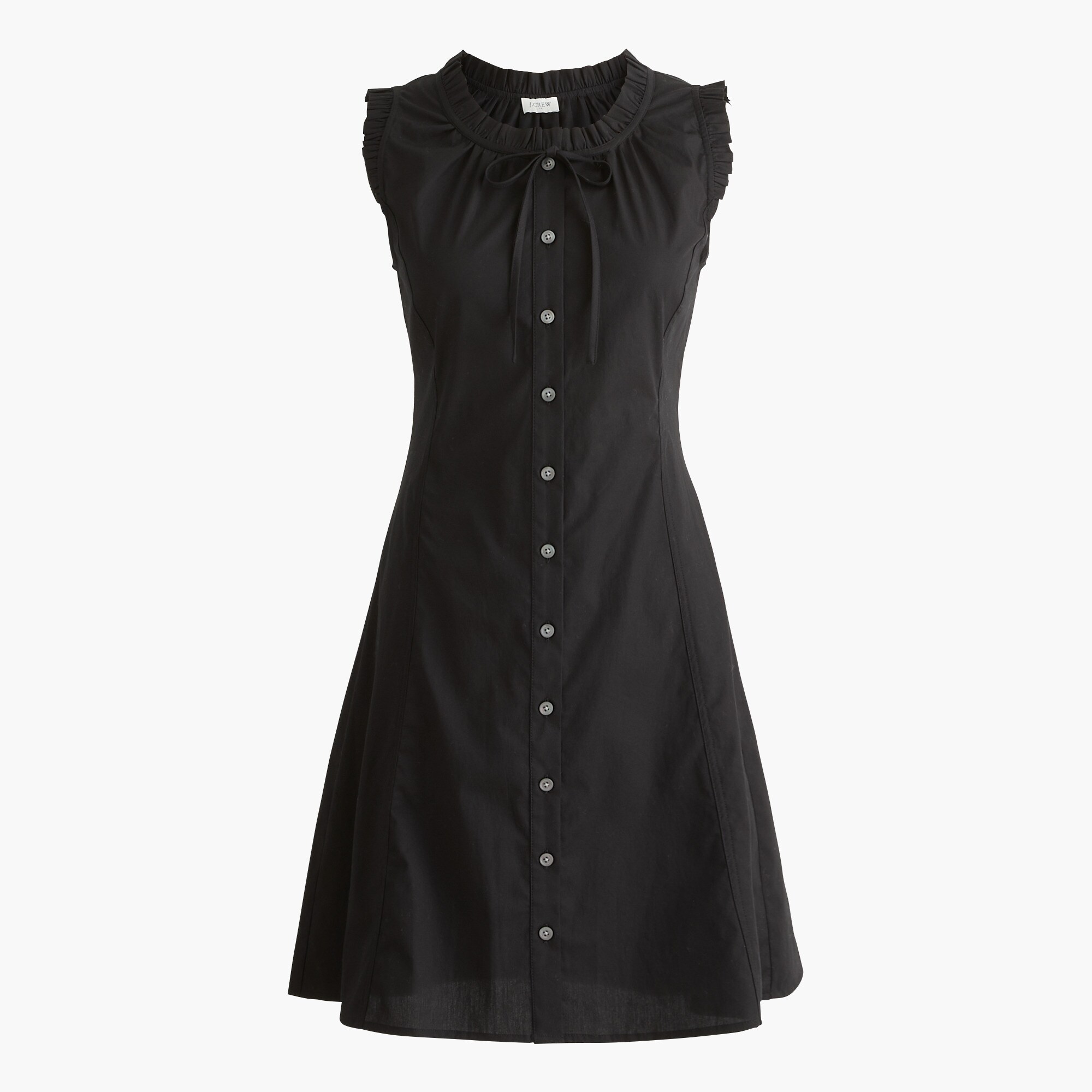 ruffle tie-neck mini dress for women