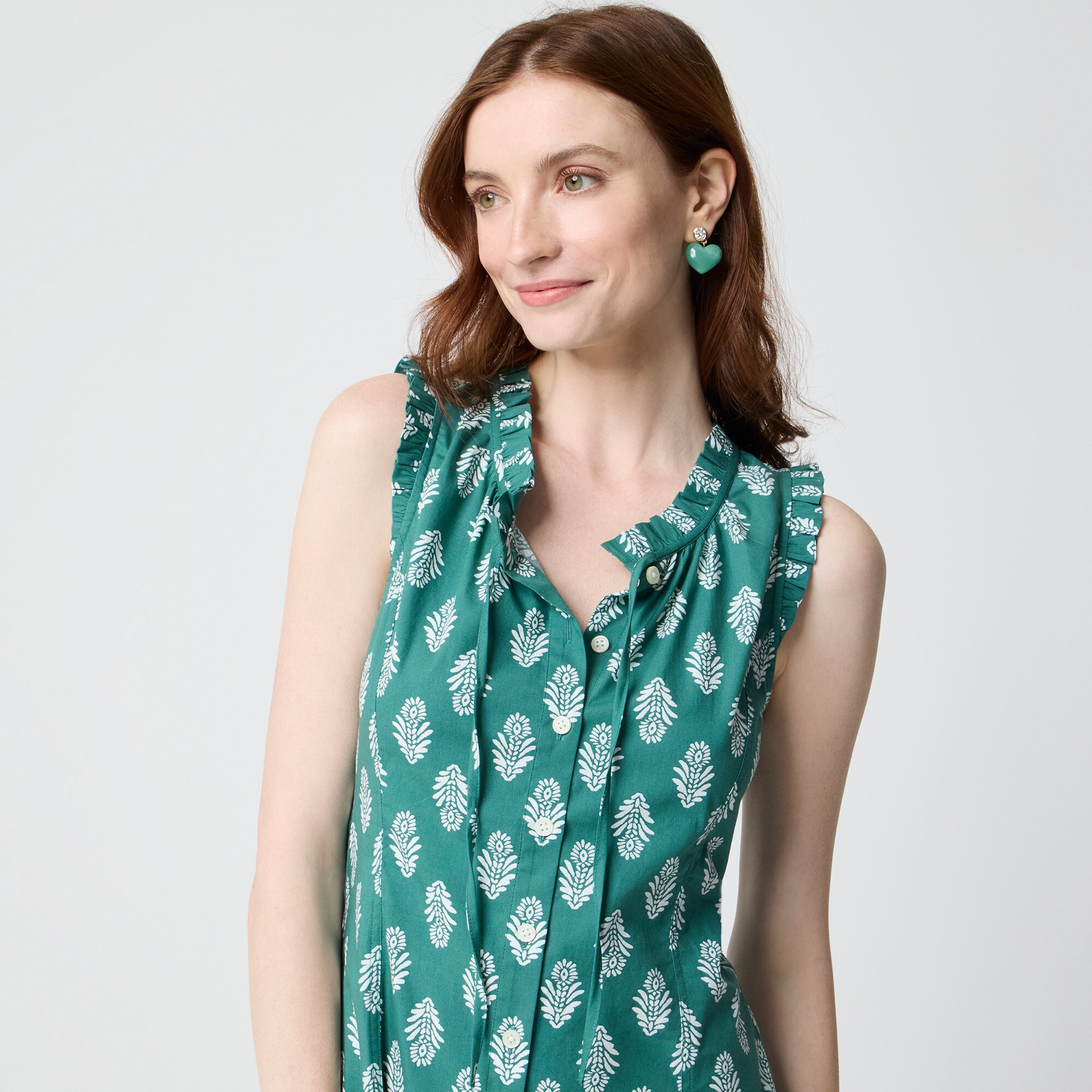 Ruffle tie-neck mini dress